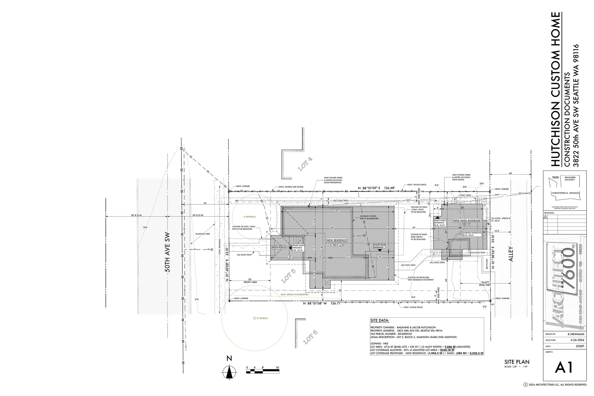 Site plan for 3822 50th Ave SW