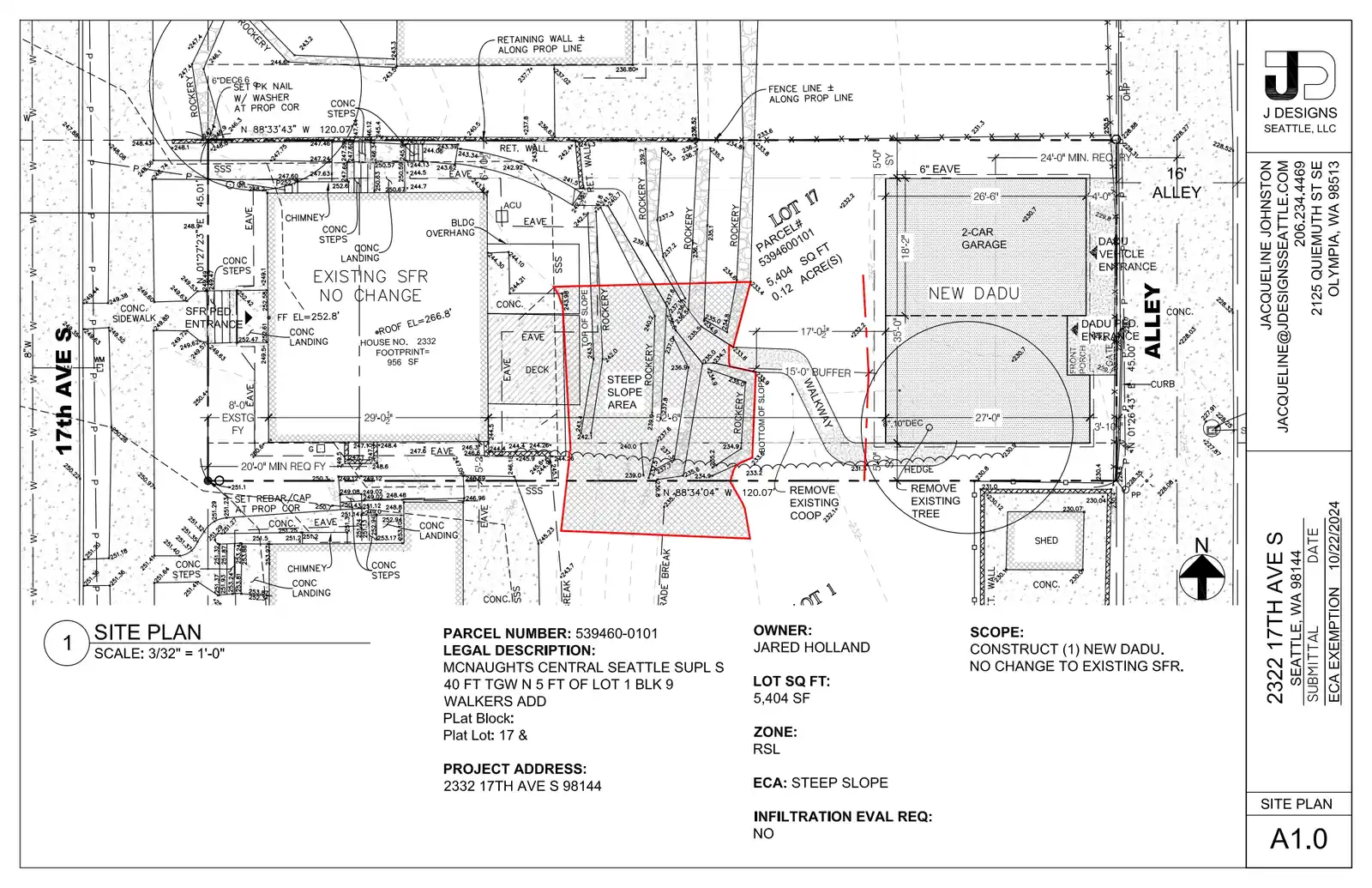 Site plan for 2330 17th Ave S