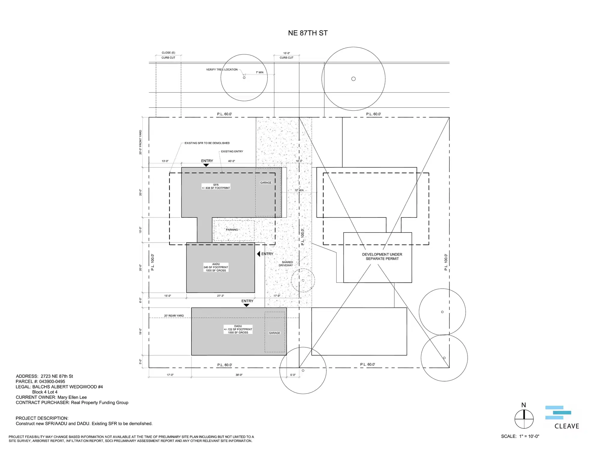 Site plan for 2723 NE 87th St