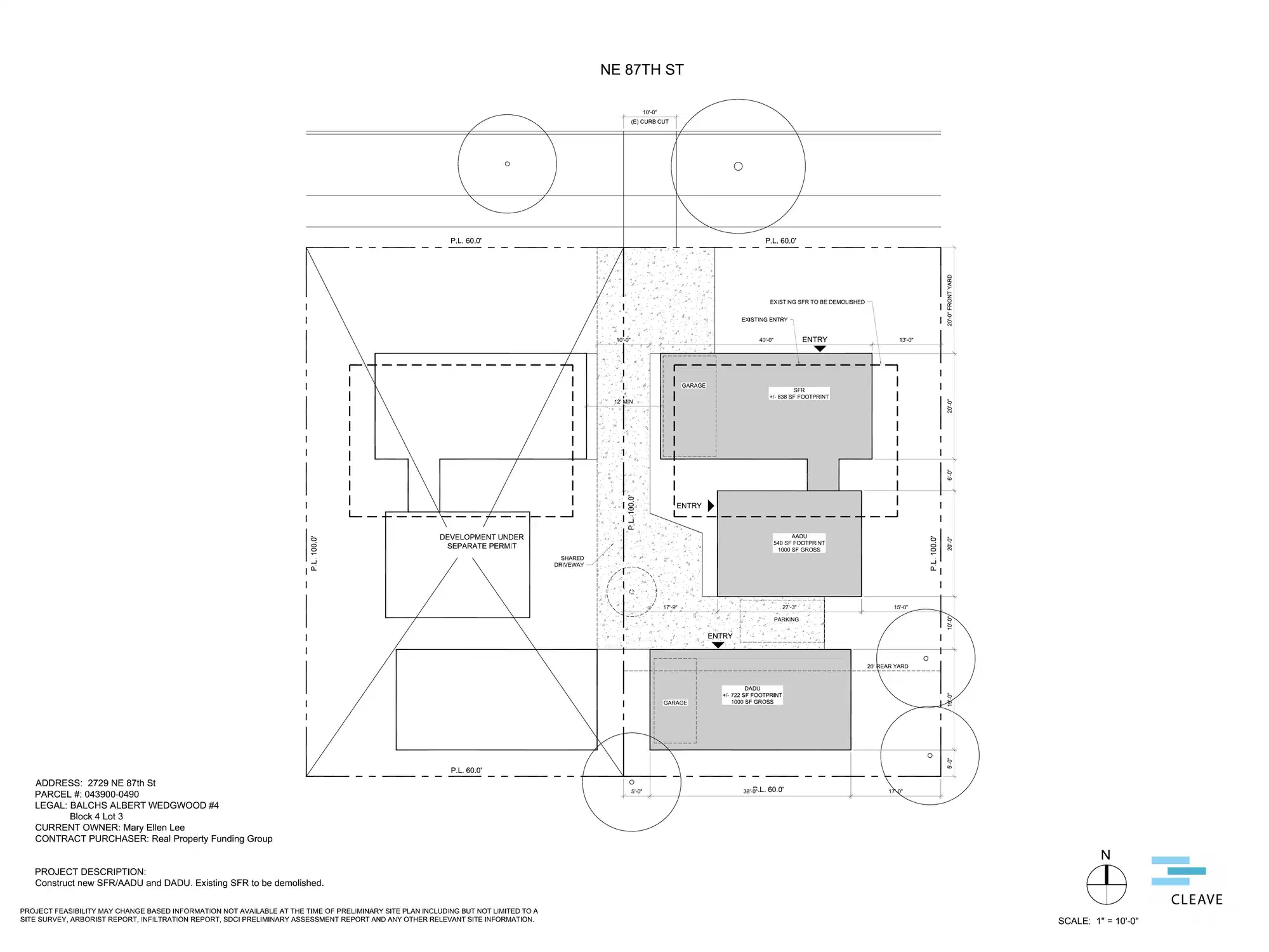 Site plan for 2733 NE 87th St