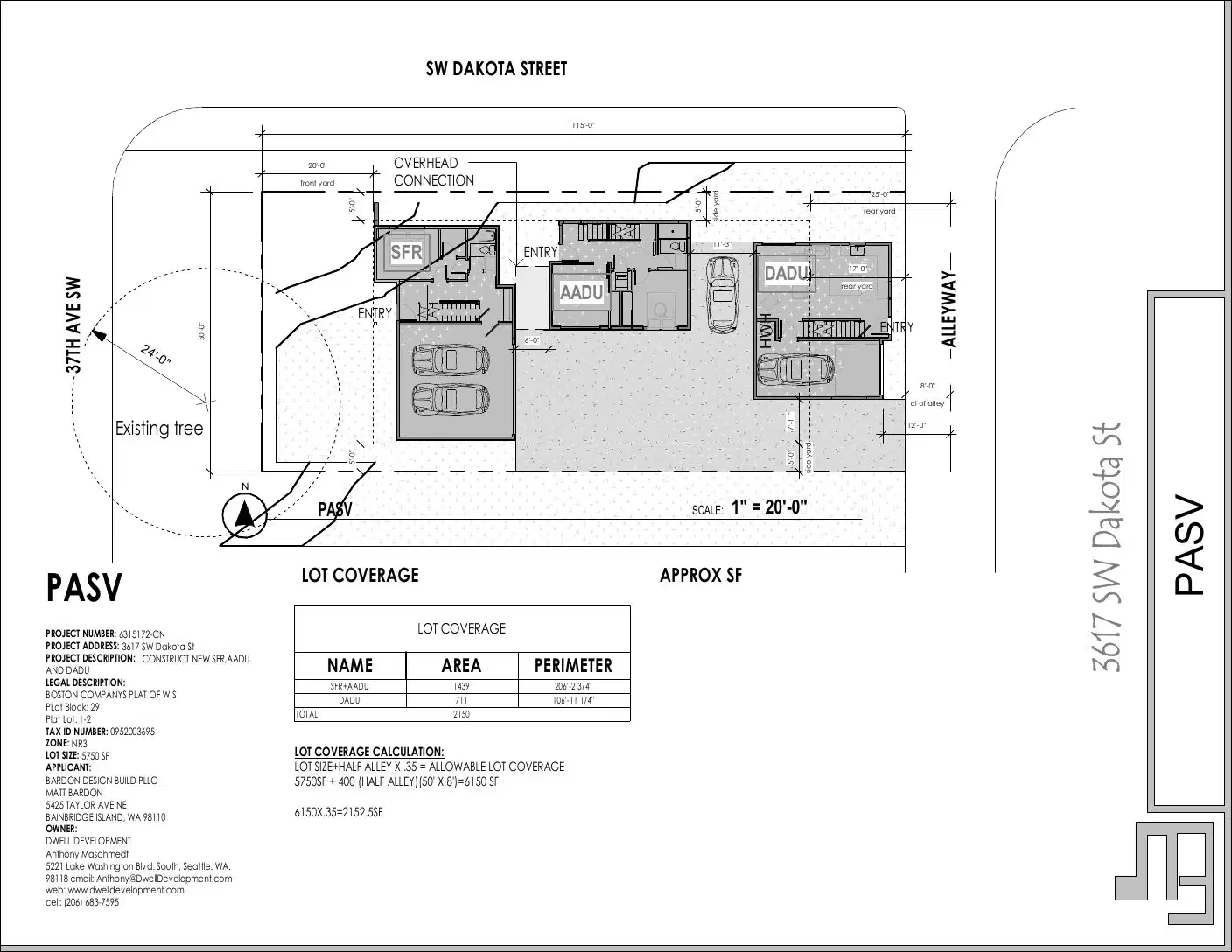 Site plan for 4100 37th Ave SW