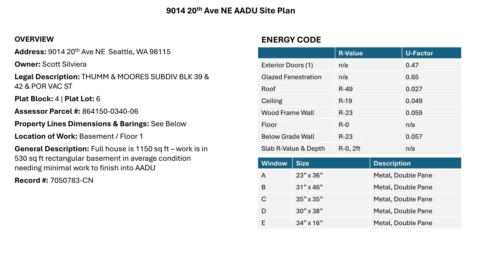 Site plan for 9014 20th Ave NE