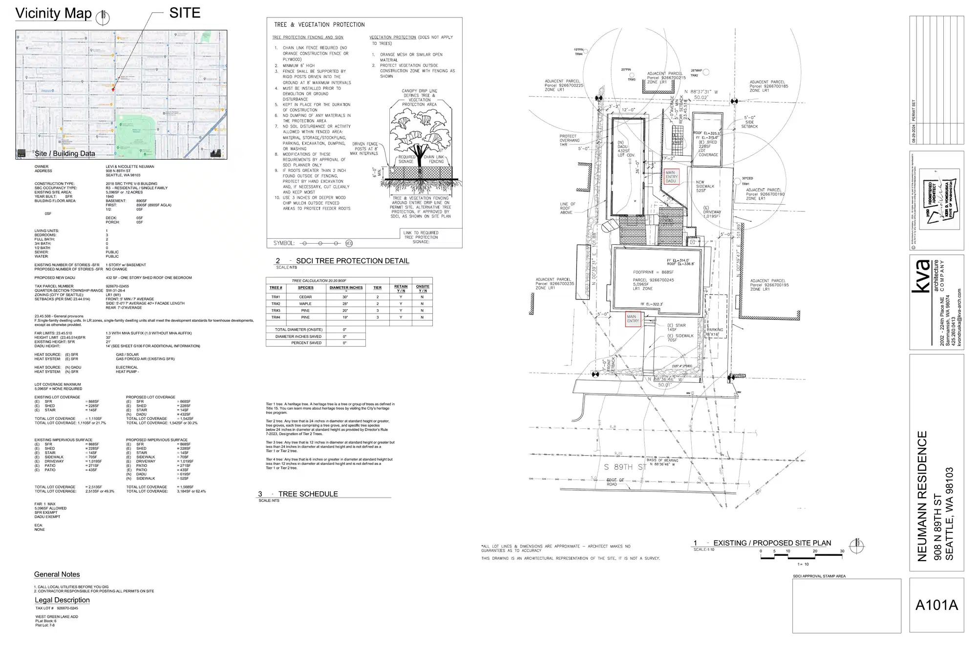 Site plan for 908 N 89th St