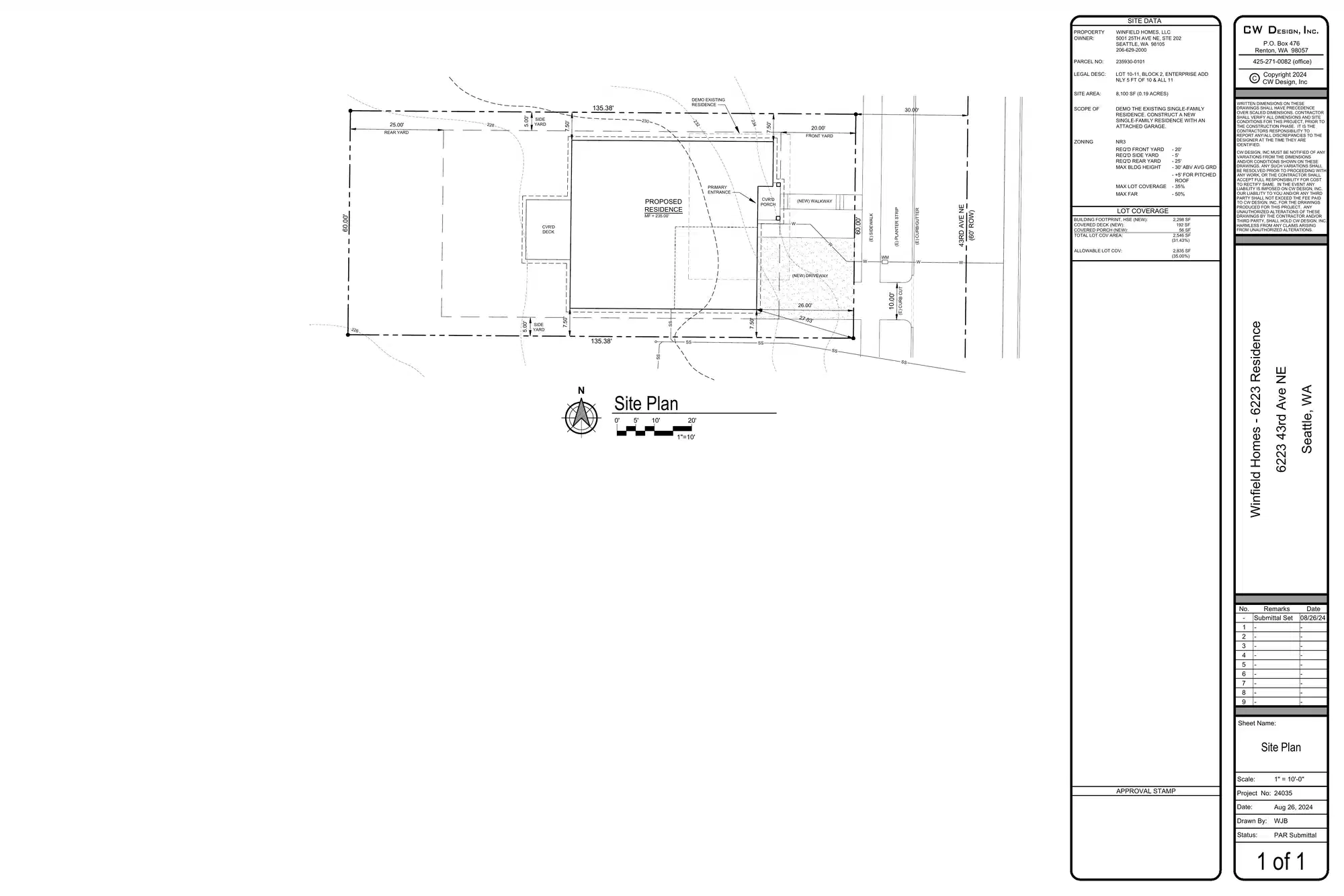 Site plan for 6223 43rd Ave NE