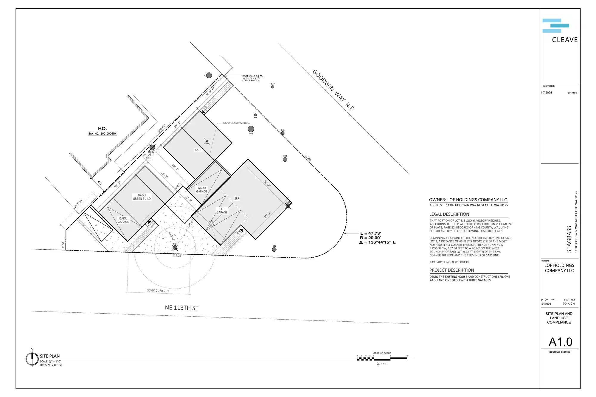 Site plan for 1520 NE 113th St