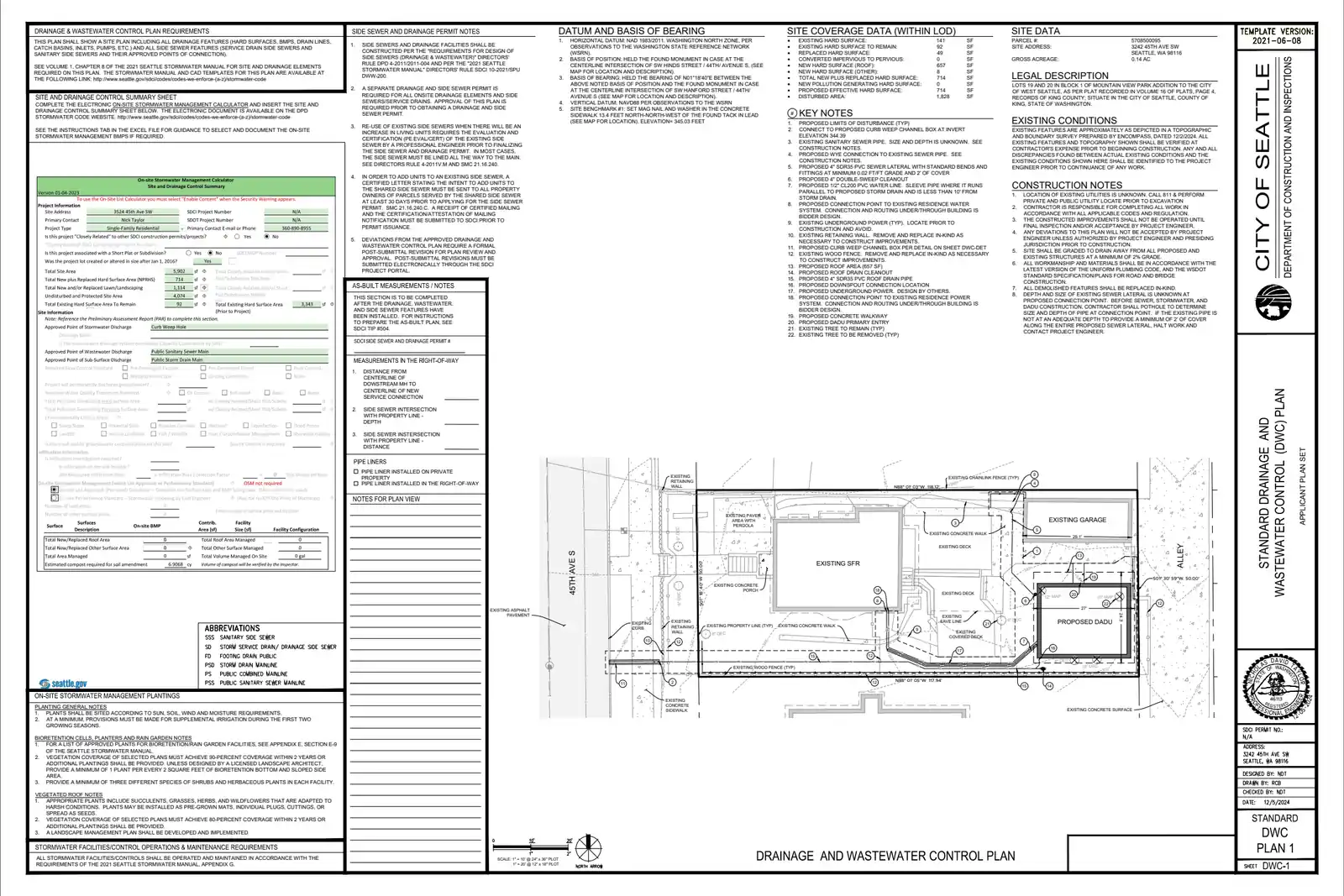 Site plan for 3246 45th Ave SW