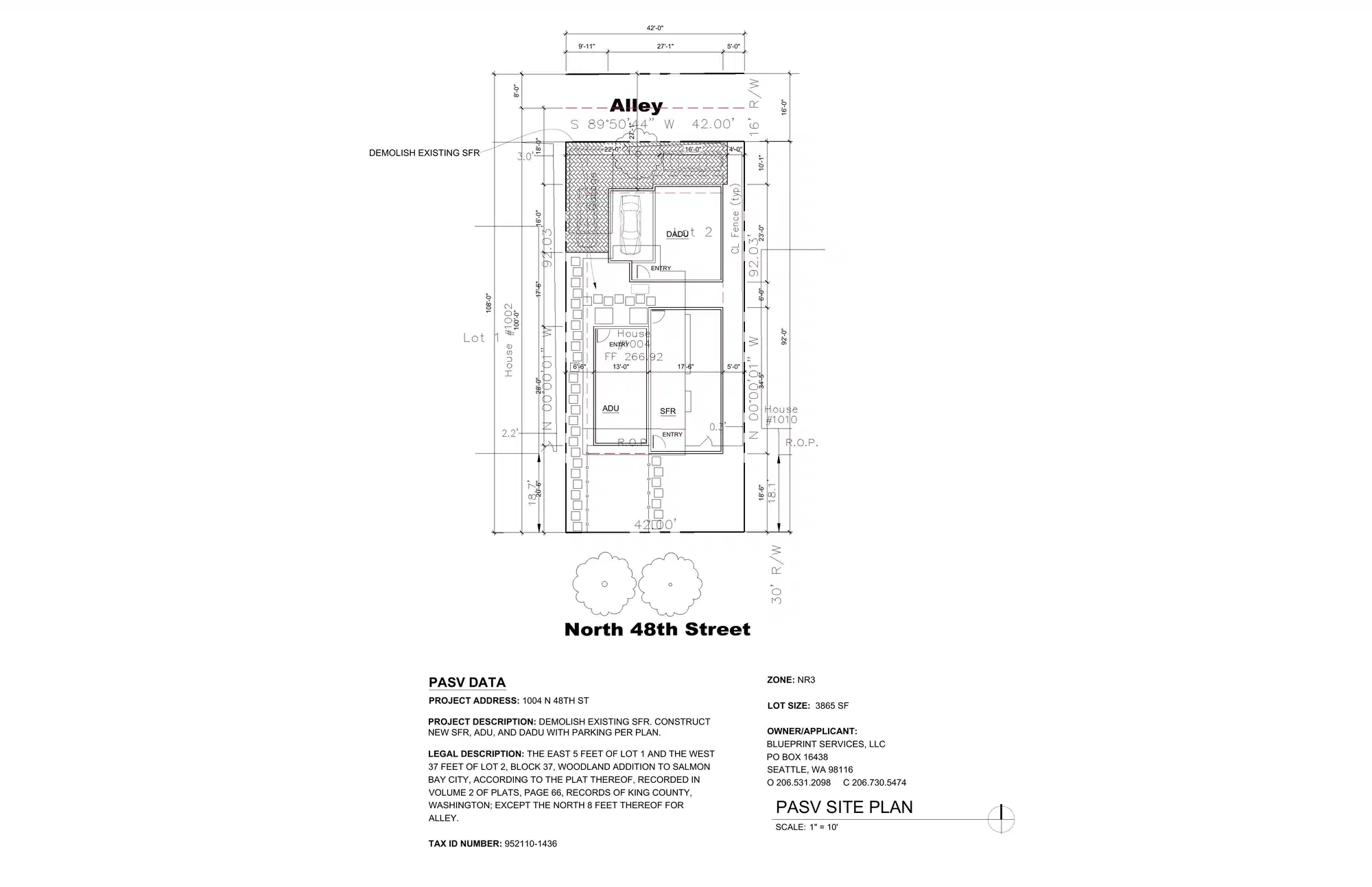 Site plan for 1004 N 48th St