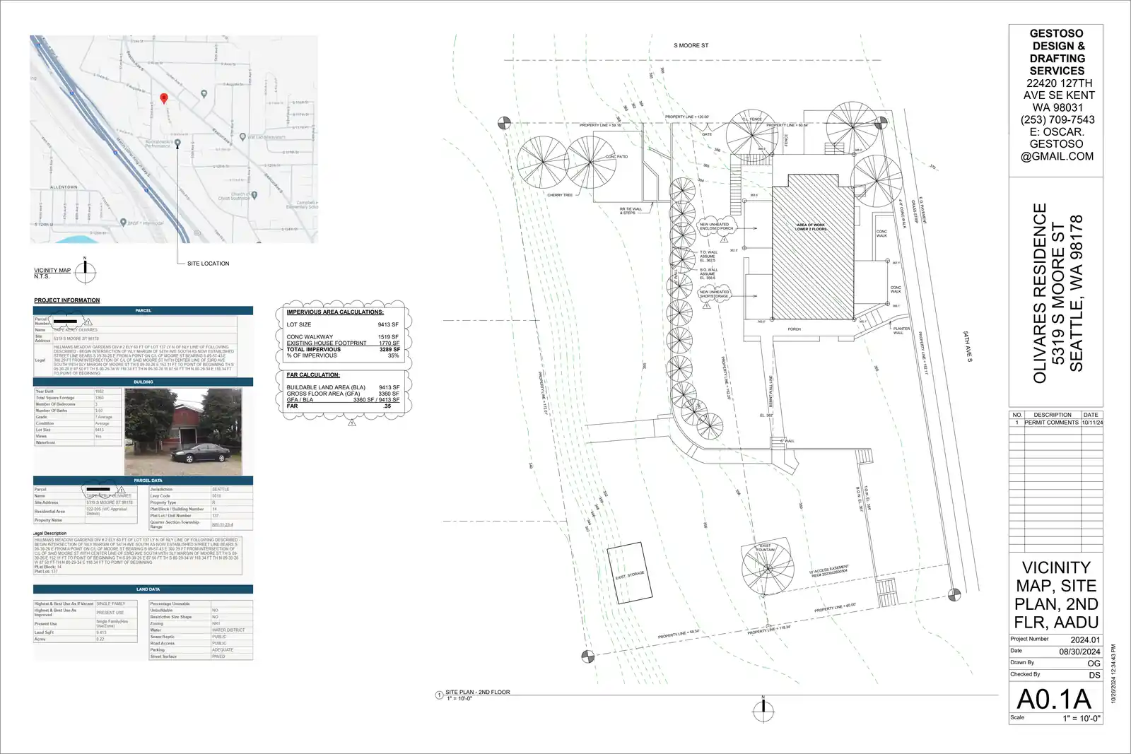 Site plan for 5319 S Moore St