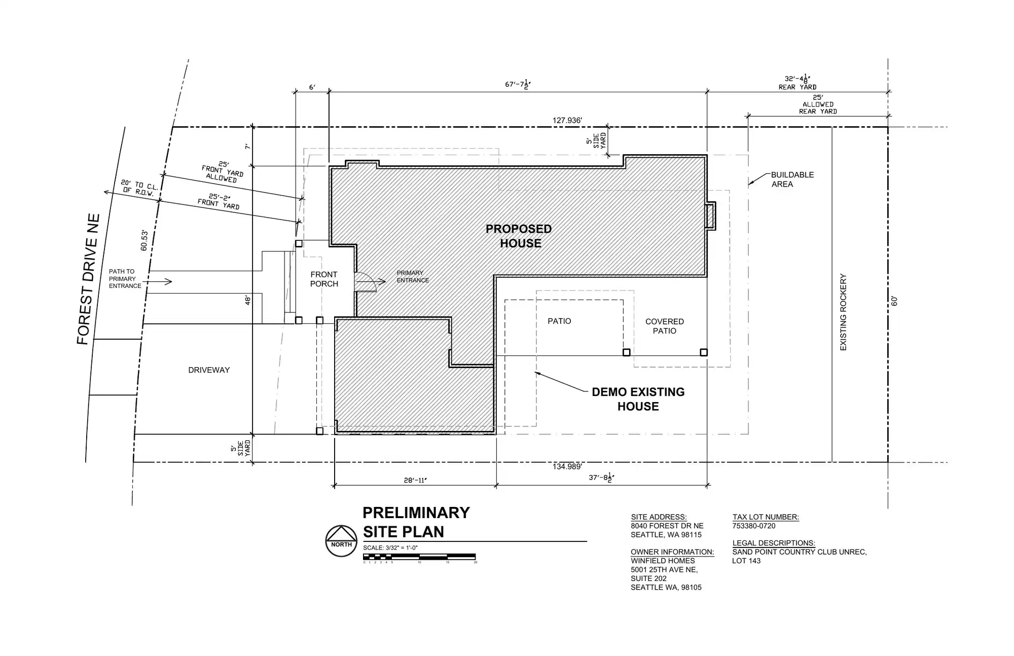 Site plan for 8040 Forest Dr NE