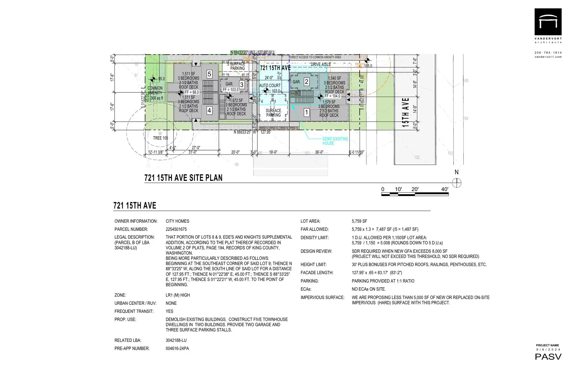 Site plan for 721 15th Ave