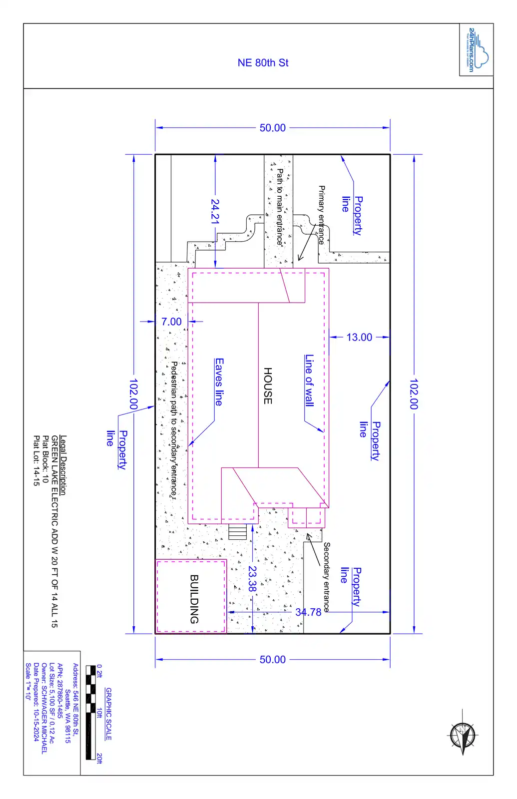 Site plan for 546 NE 80th St