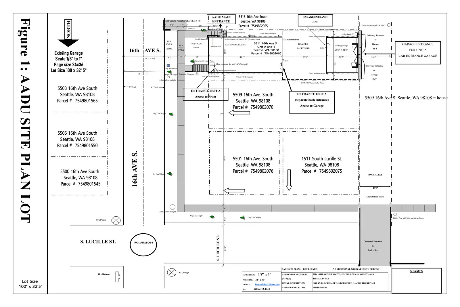 Site plan for 5511 B 16th Ave S