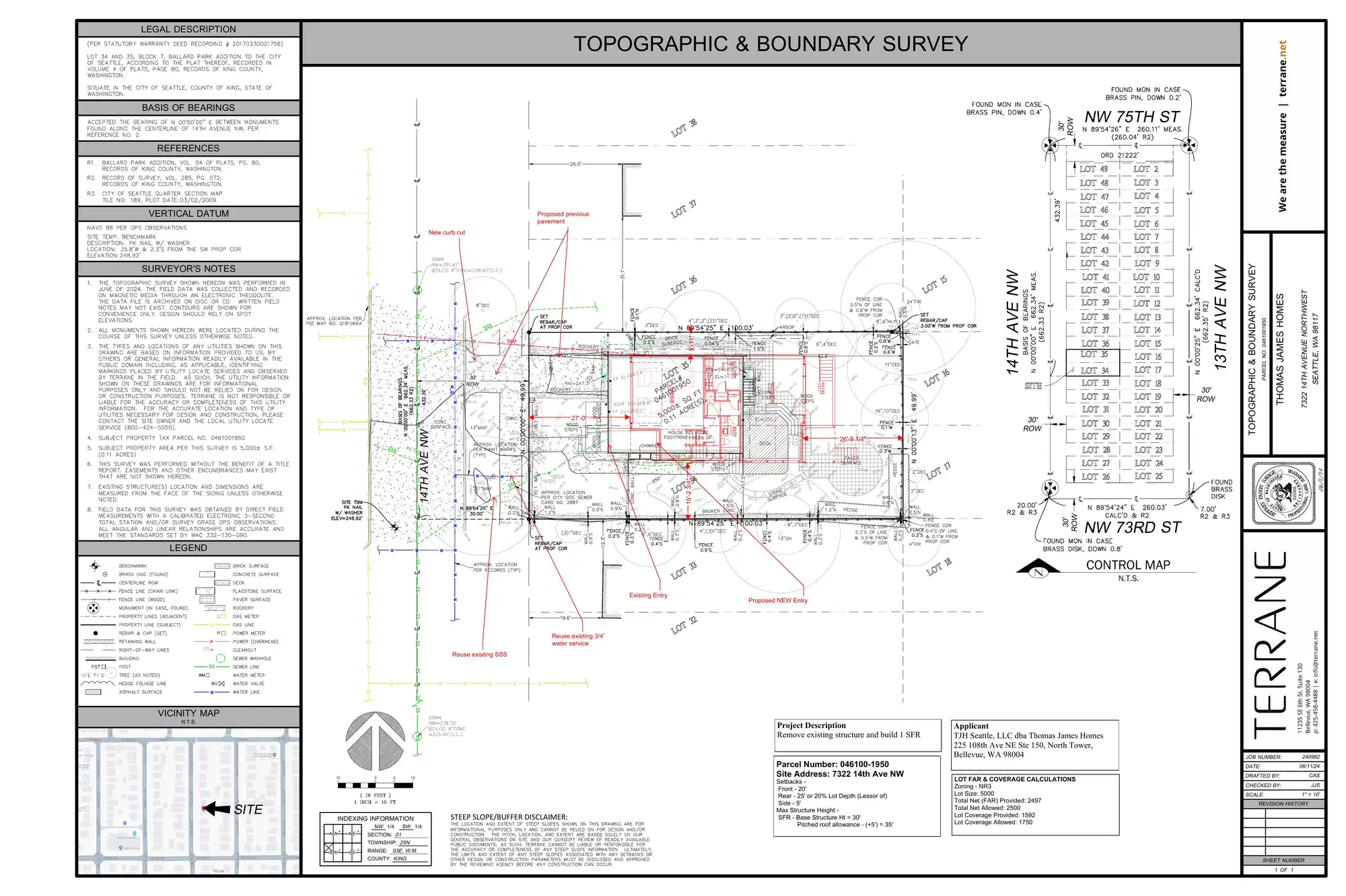 Site plan for 7322 14th Ave NW
