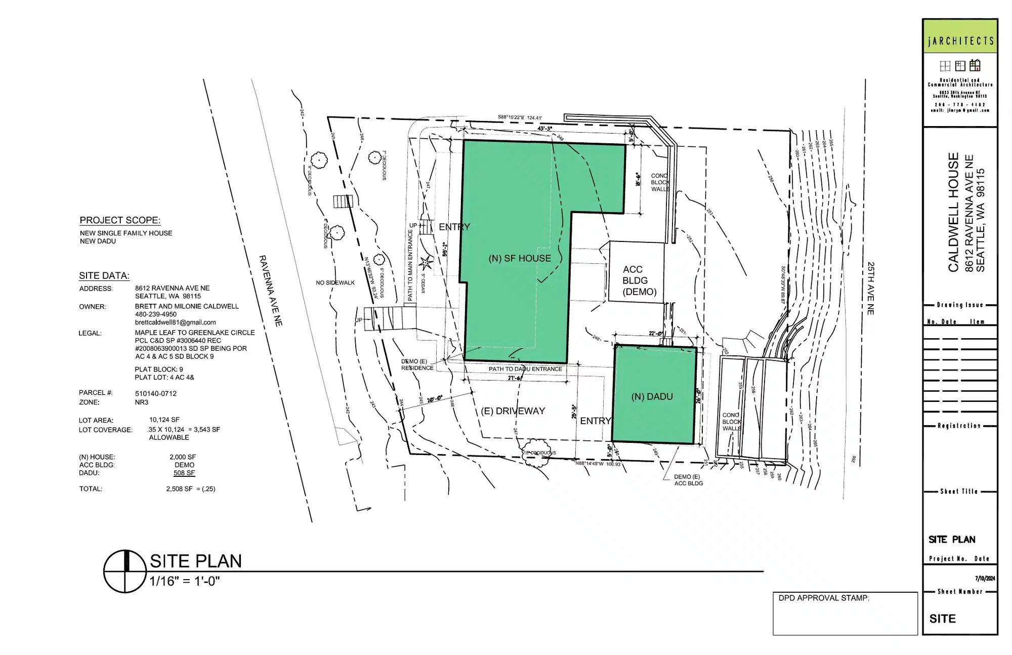 Site plan for 8608 Ravenna Ave NE