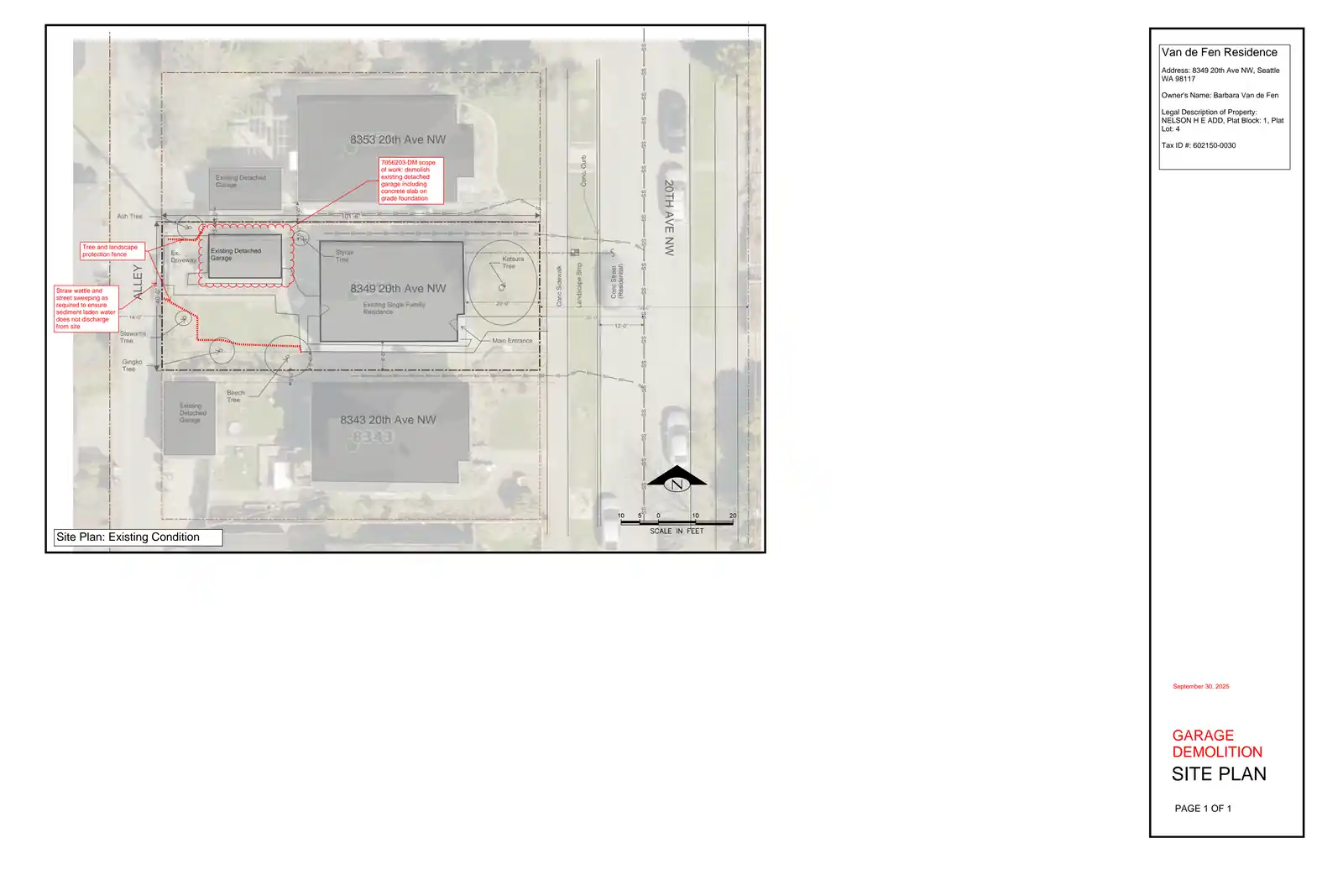Site plan for 8347 20th Ave NW