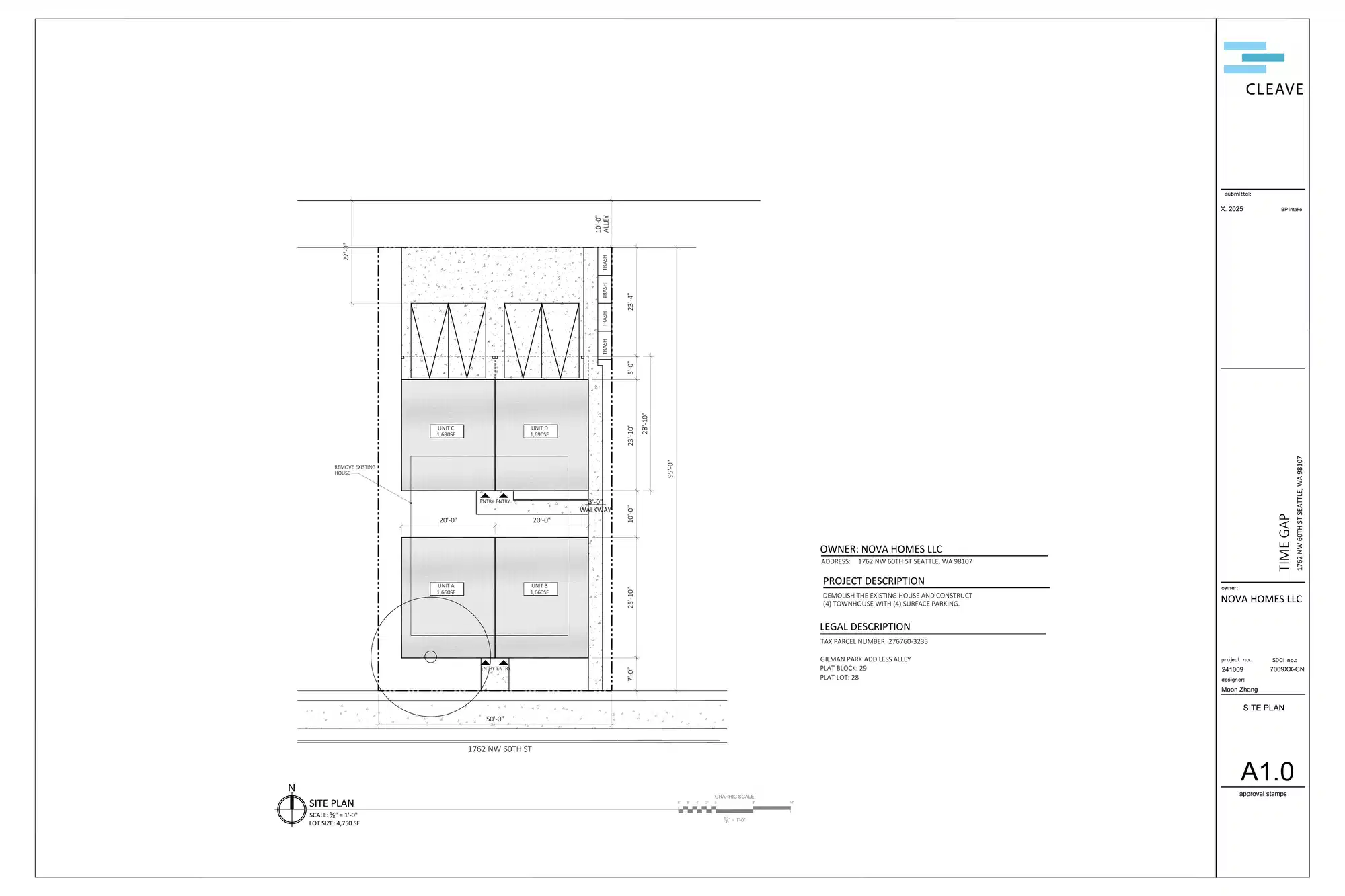 Site plan for 1762 NW 60th St