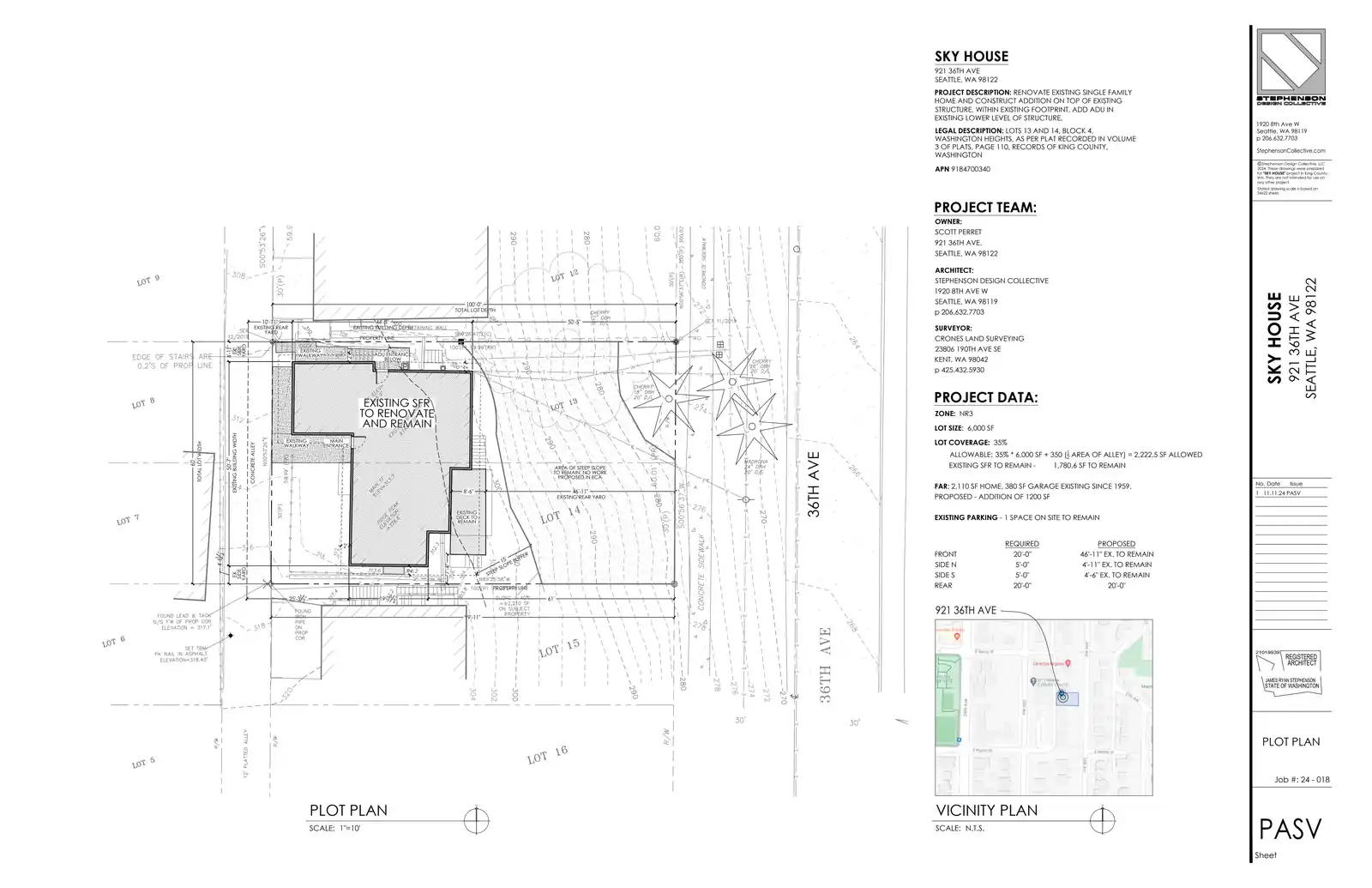 Site plan for 921 36th Ave