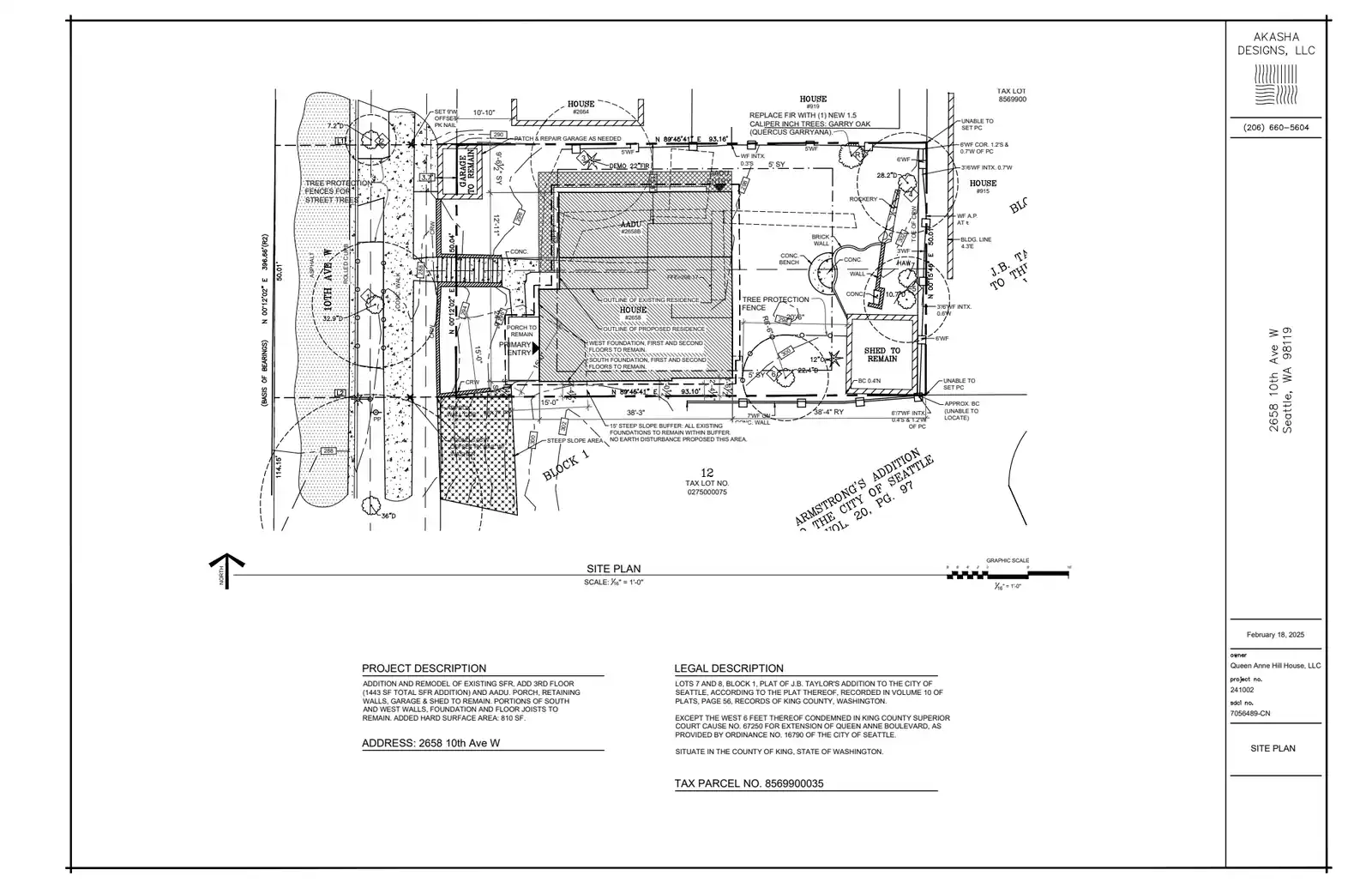 Site plan for 2658 10th Ave W