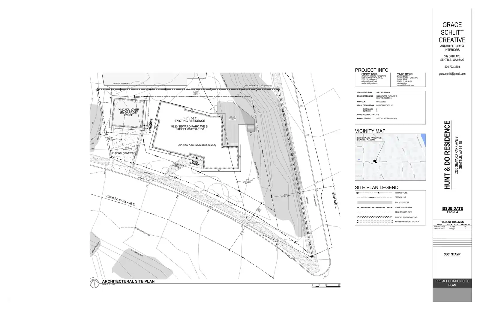 Site plan for 5218 Seward Park Ave S