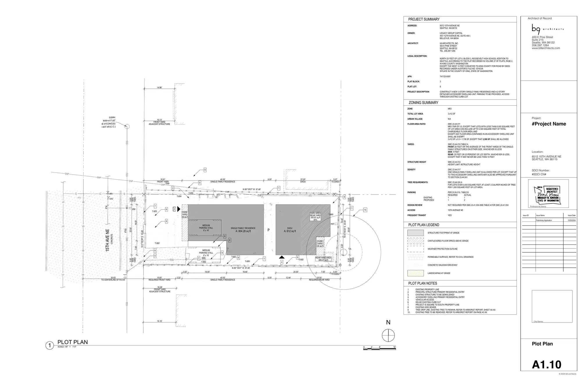Site plan for 8512 15th Ave NE