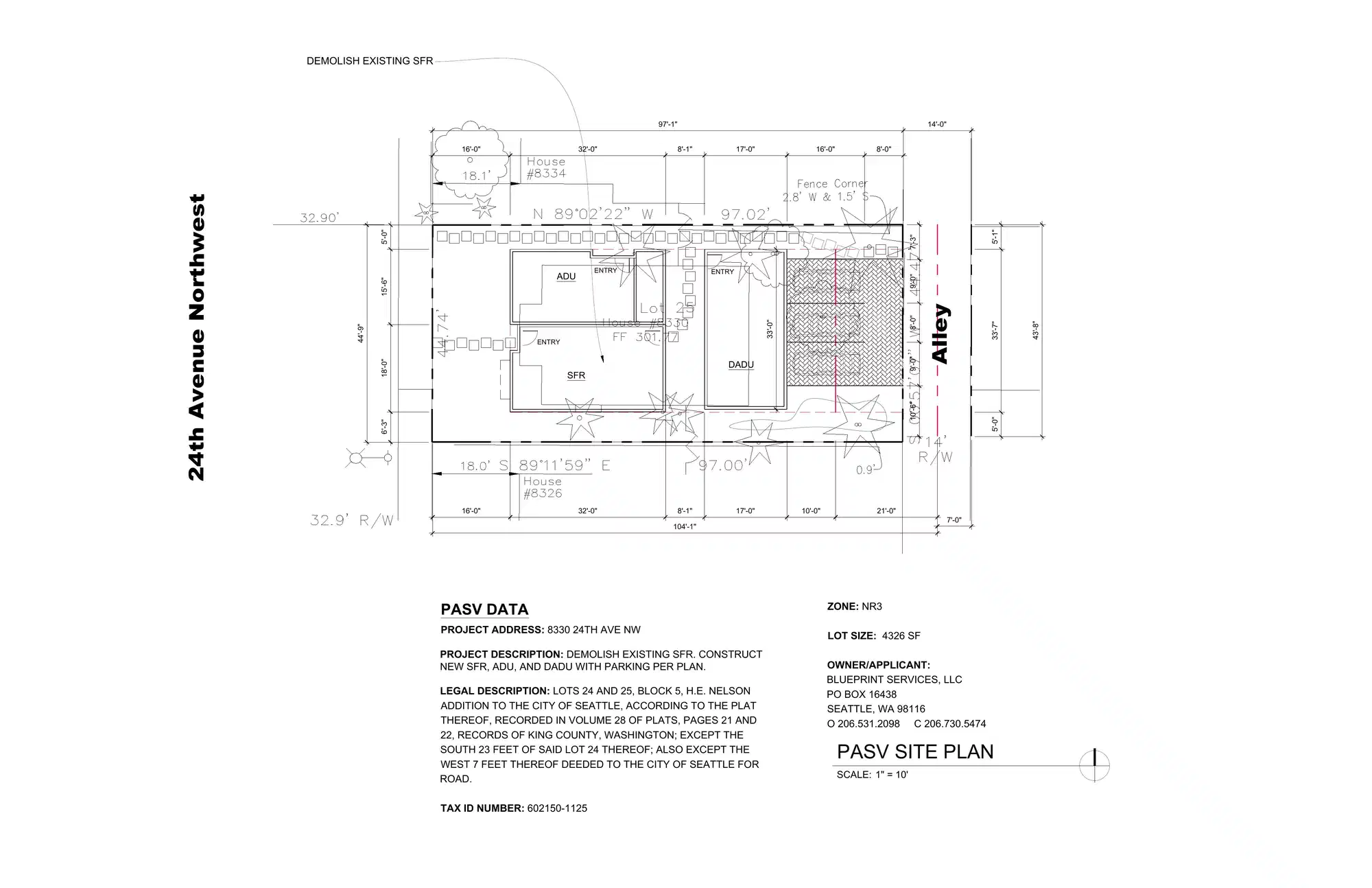 Site plan for 8328 24th Ave NW