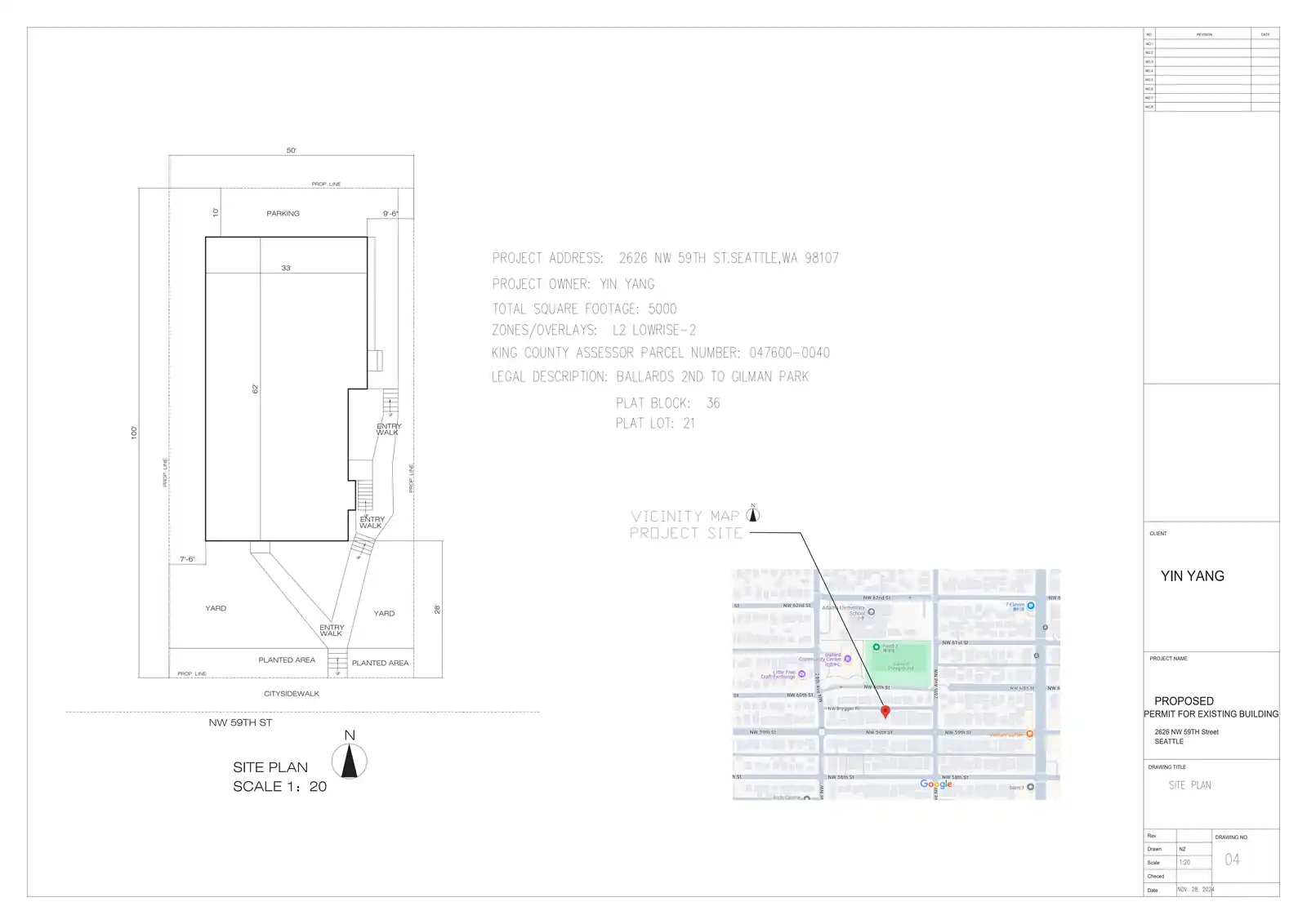 Site plan for 2626 NW 59th St