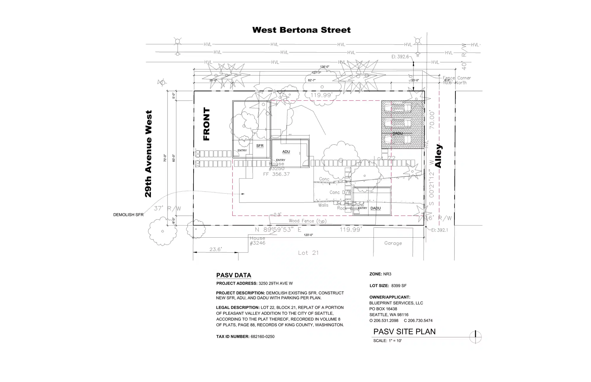 Site plan for 3250 29th Ave W