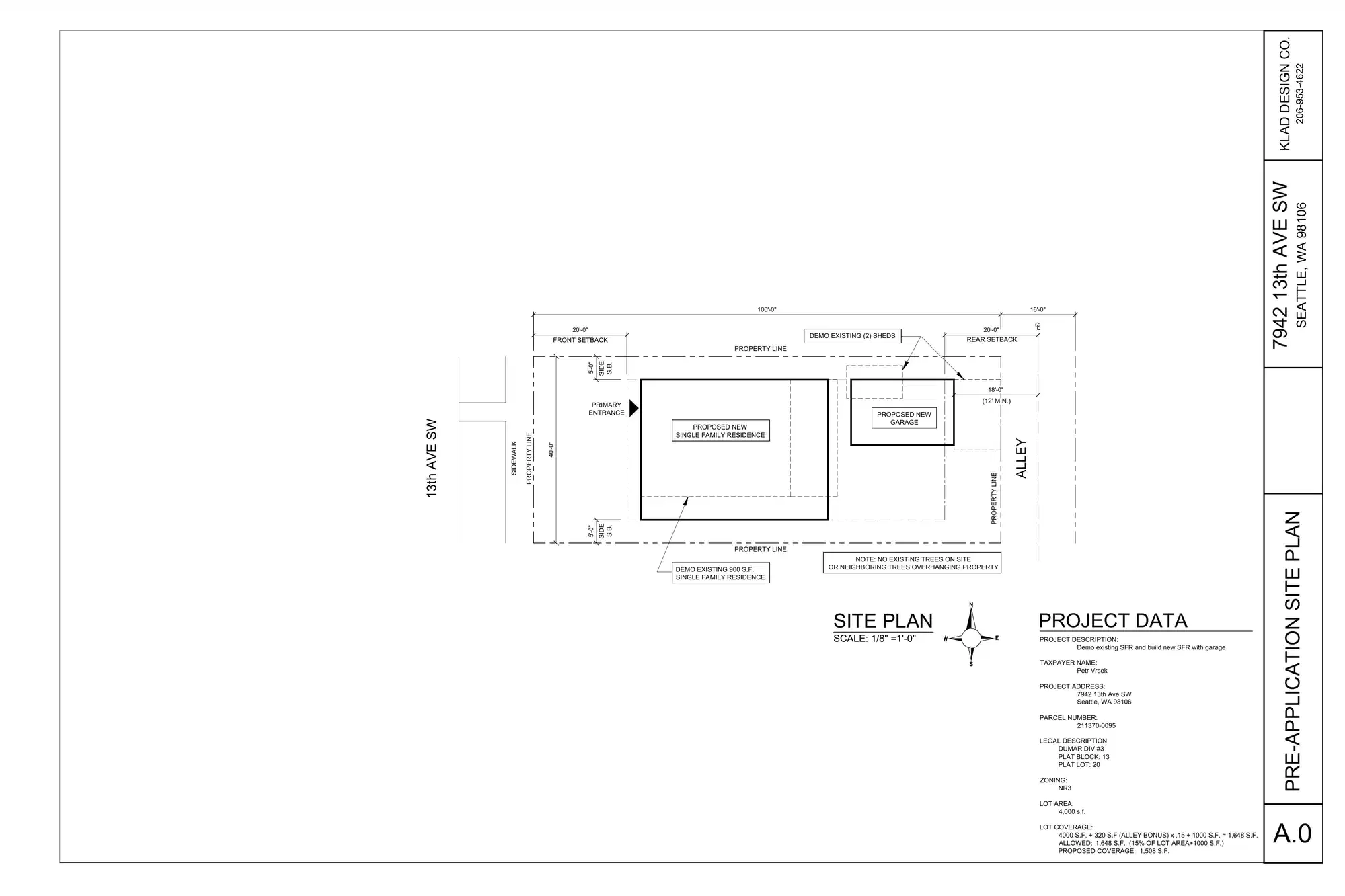Site plan for 7942 13th Ave SW