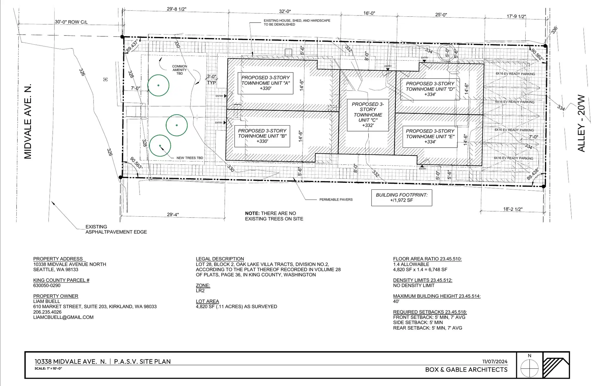 Site plan for 10338 Midvale Ave N