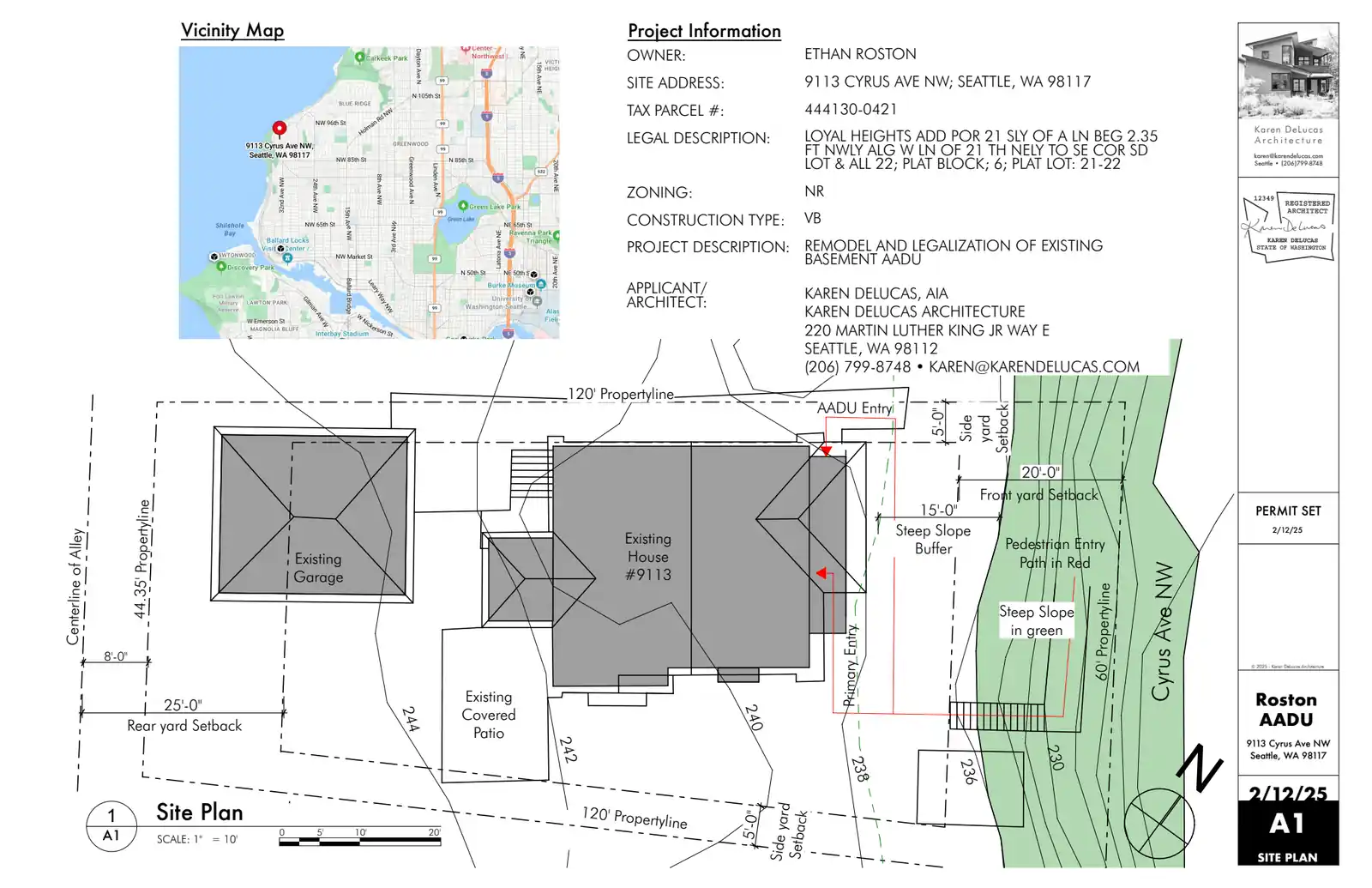 Site plan for 9113 Cyrus Ave NW