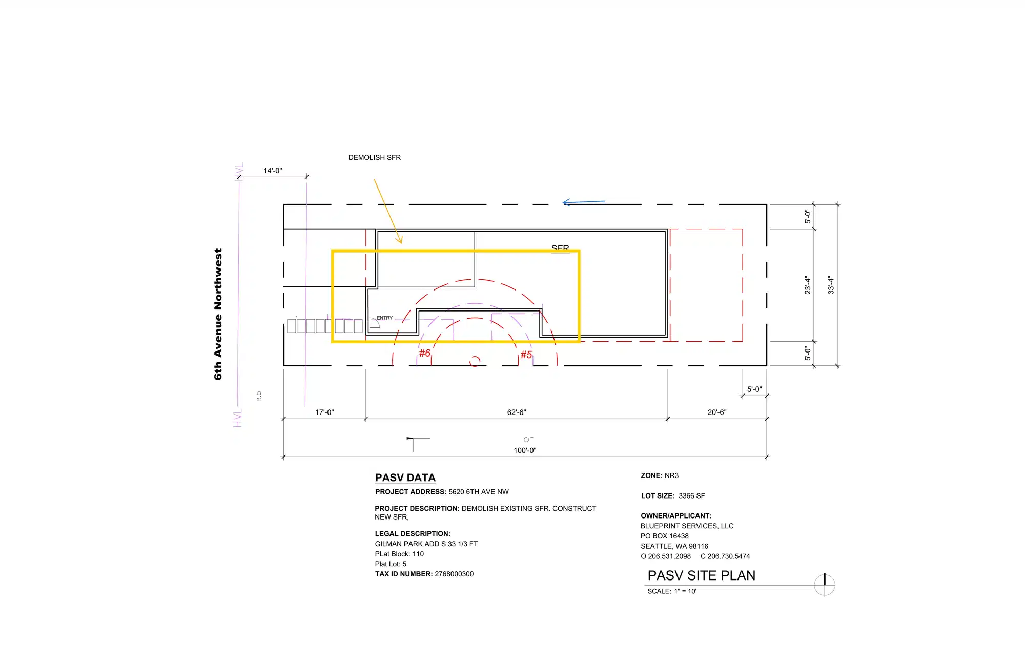 Site plan for 5620 6th Ave NW