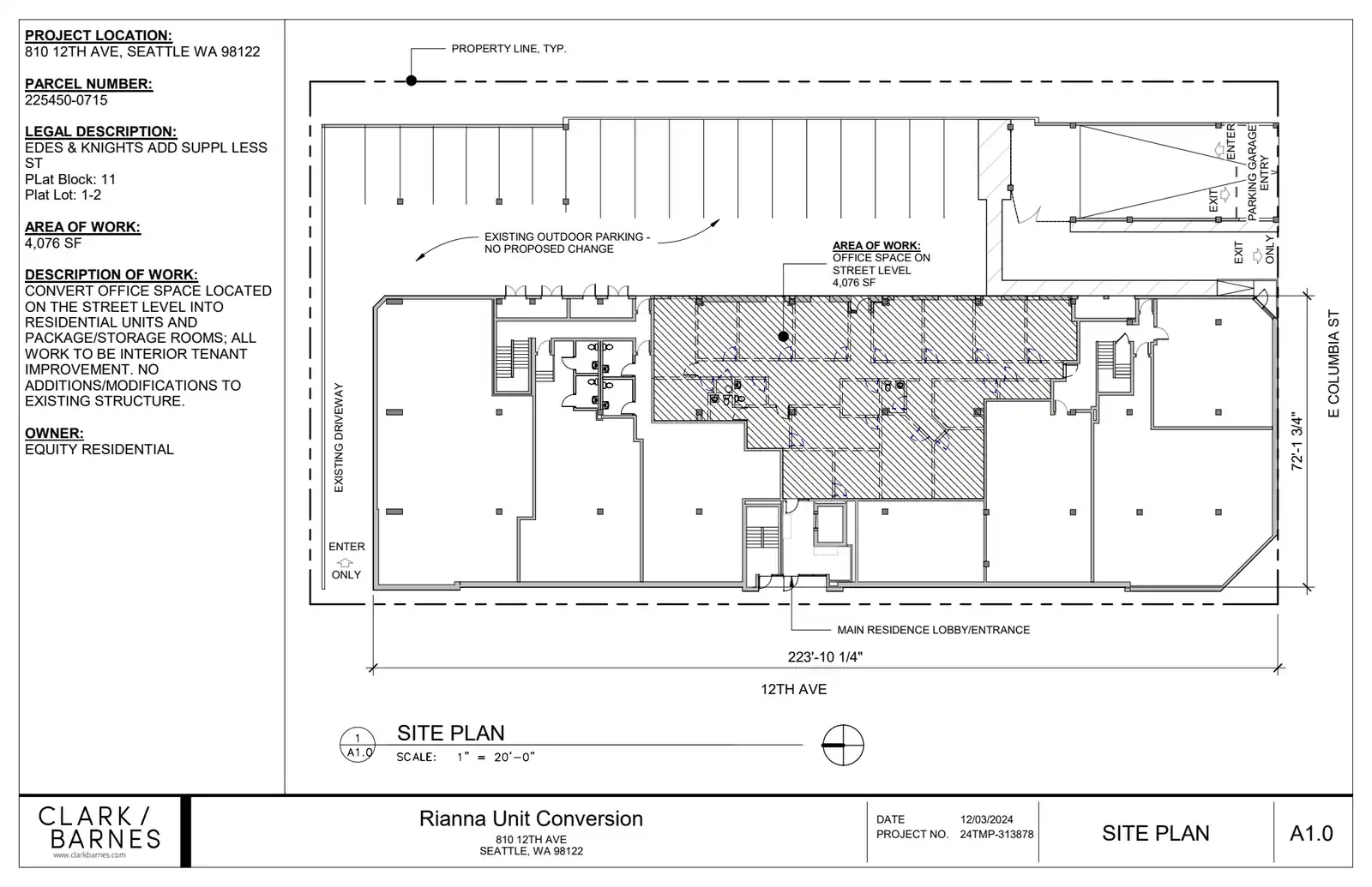 Site plan for 810 12th Ave
