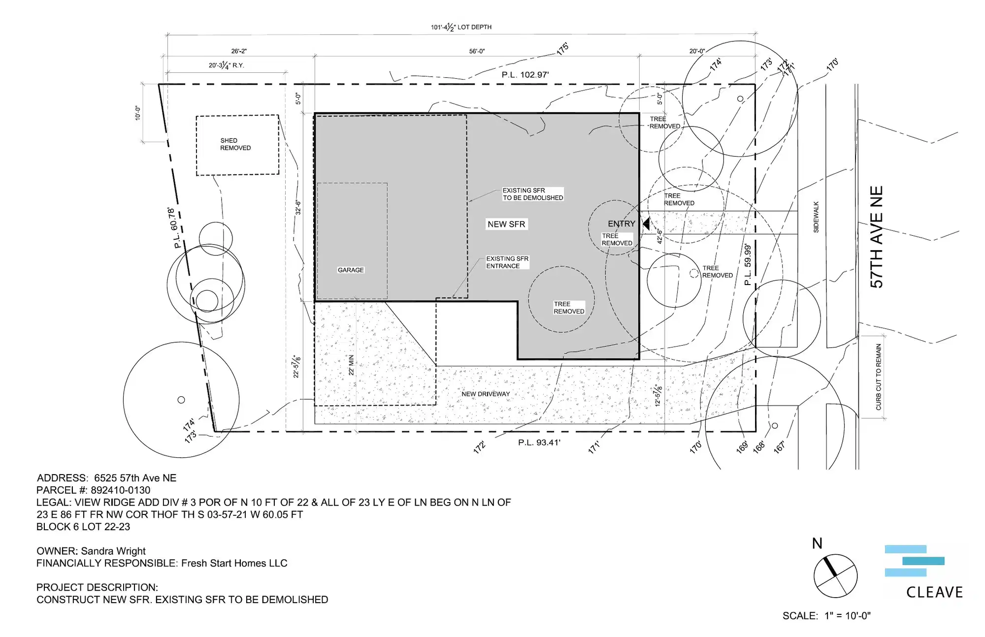 Site plan for 6525 57th Ave NE