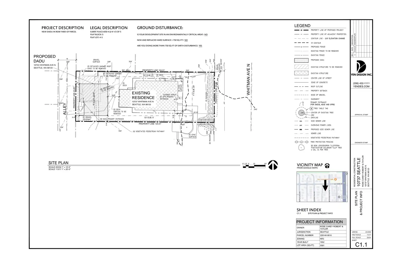 Site plan for 10739 Whitman Ave N
