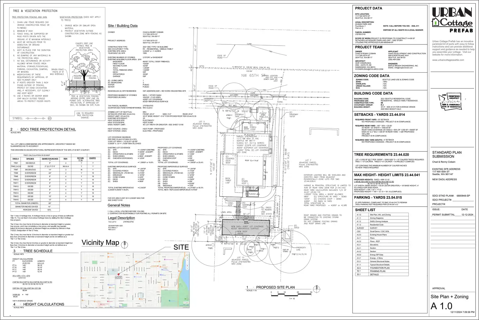 Site plan for 1115 NW 65th St