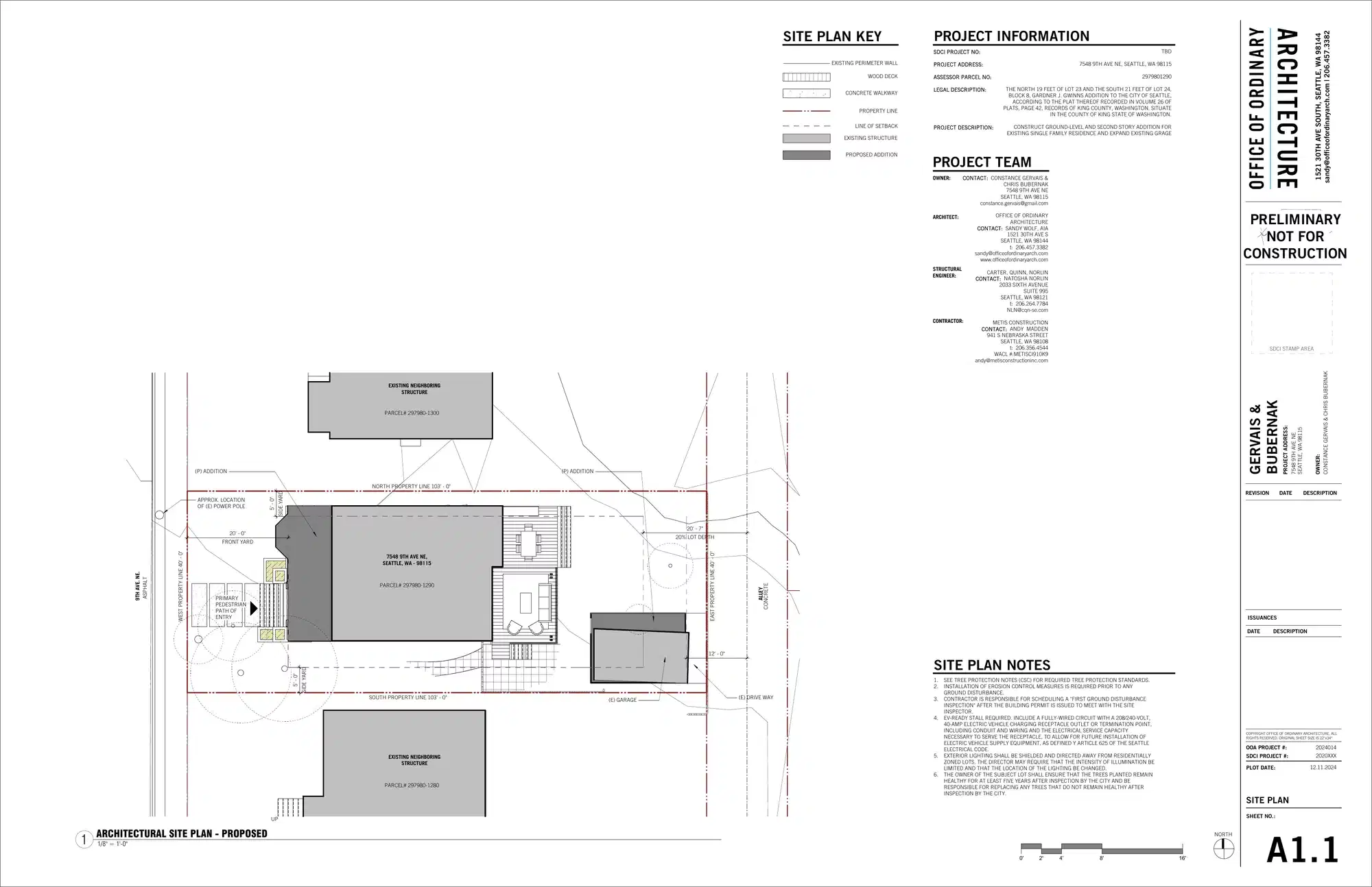 Site plan for 7548 9th Ave NE