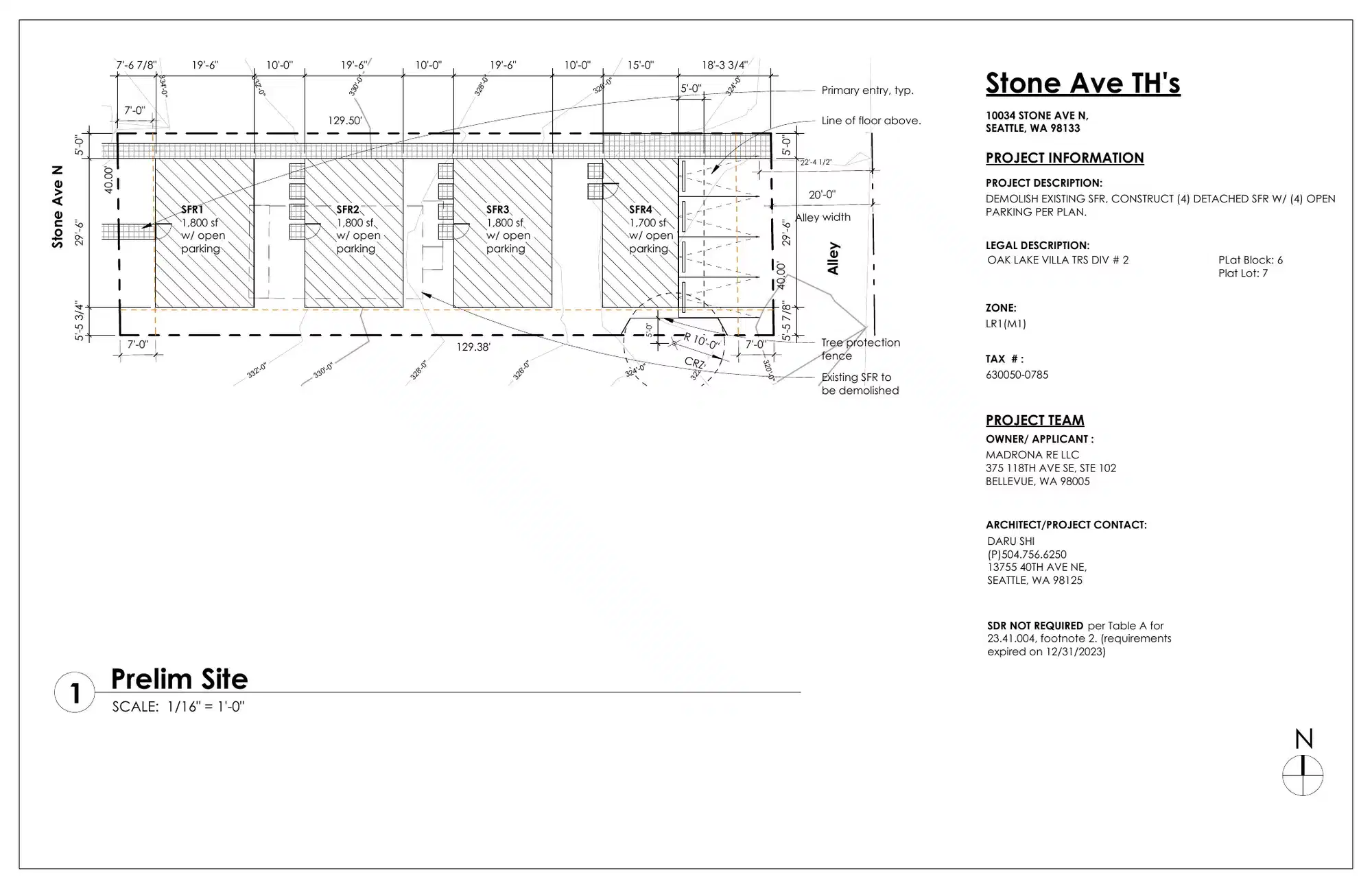 Site plan for 10034 B Stone Ave N