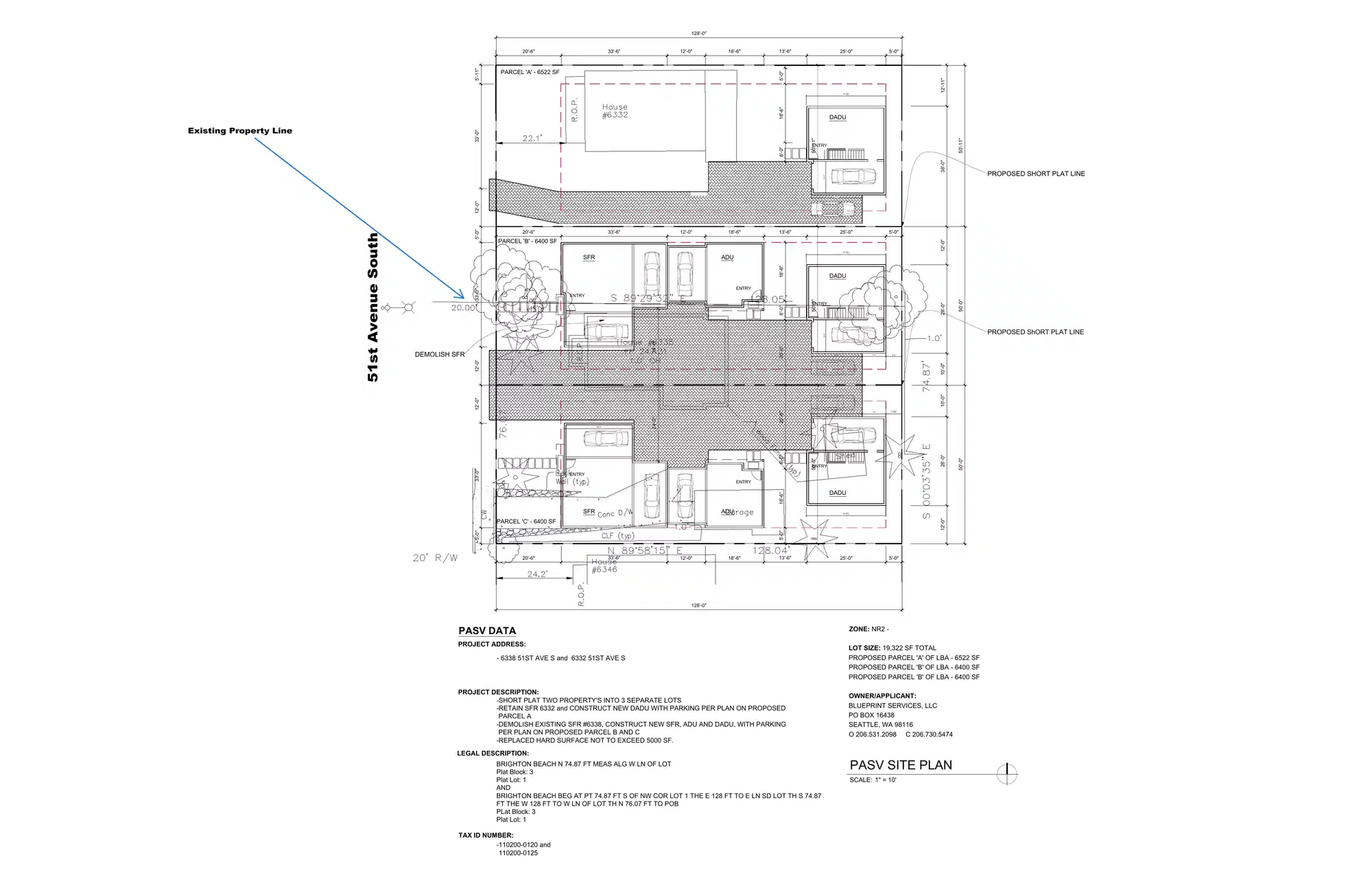 Site plan for 6338 51st Ave S