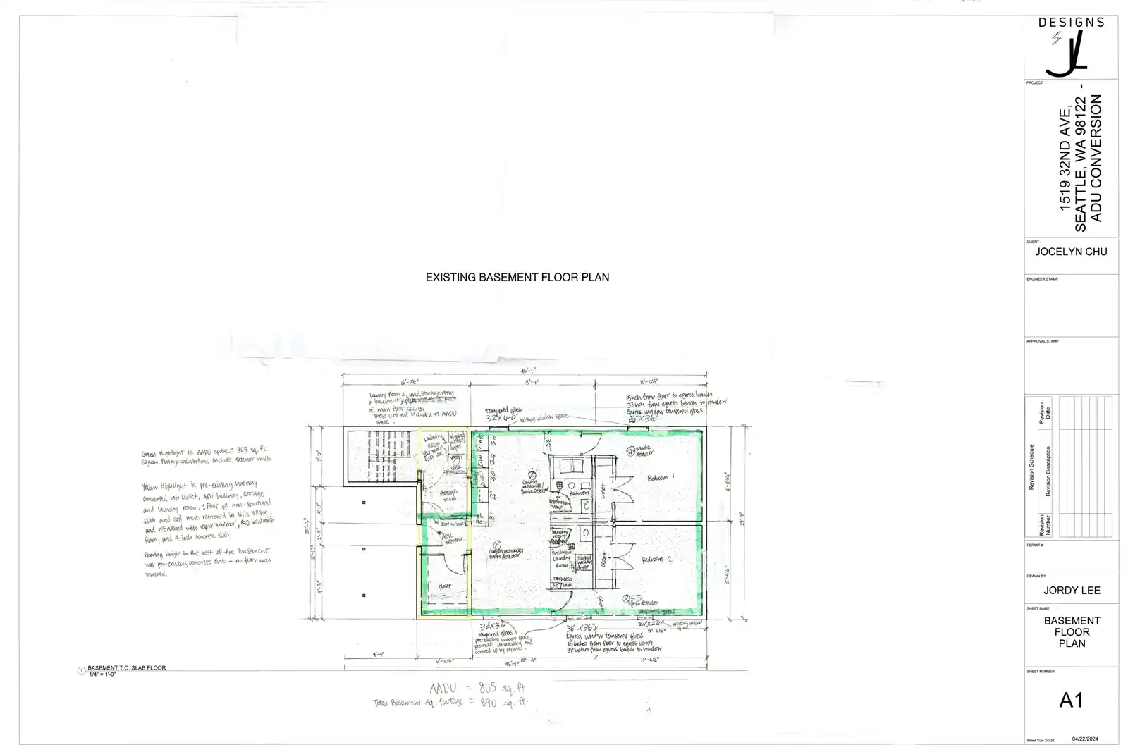 Site plan for 1519 32nd Ave