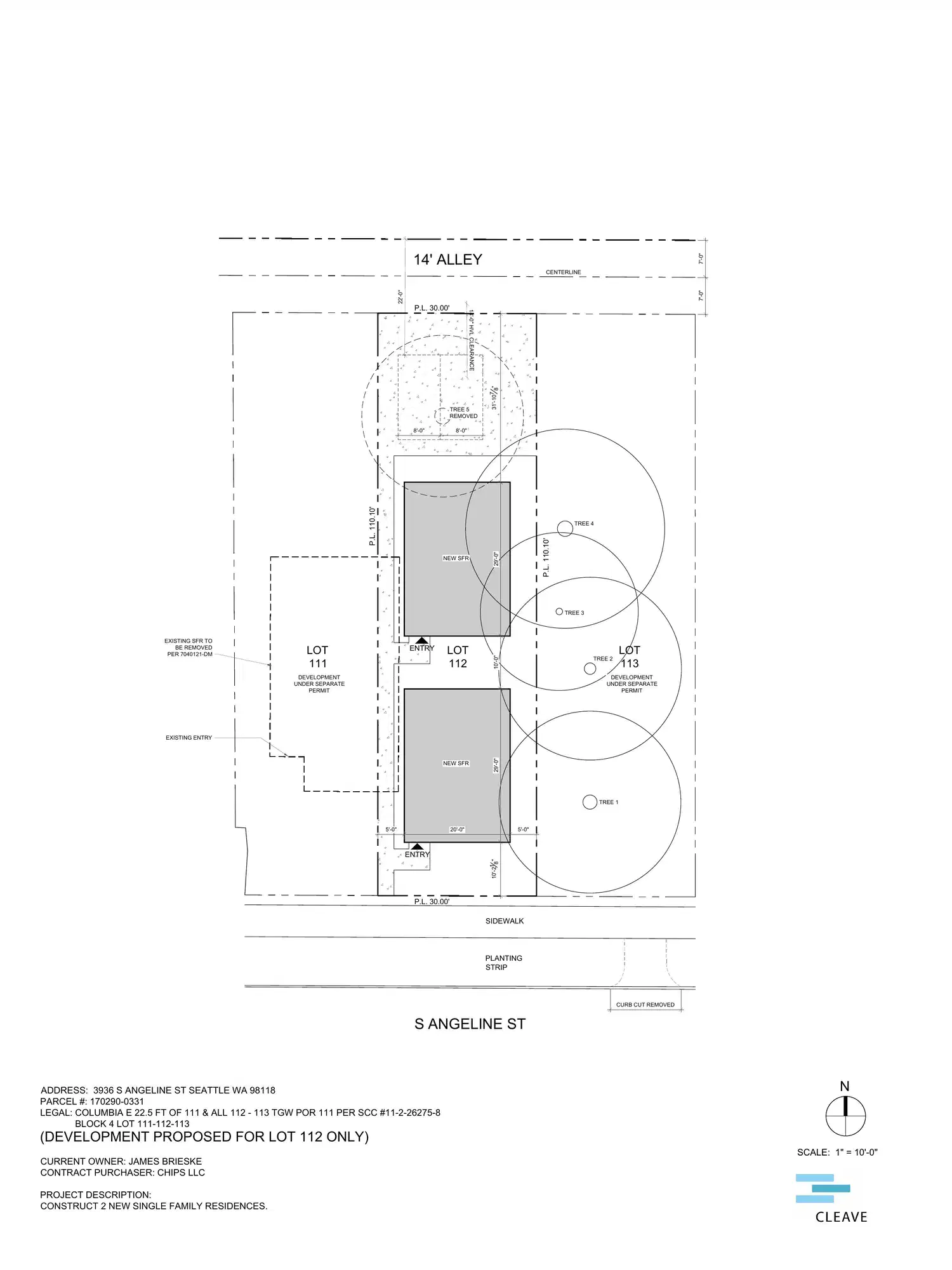 Site plan for 3934 B S Angeline St