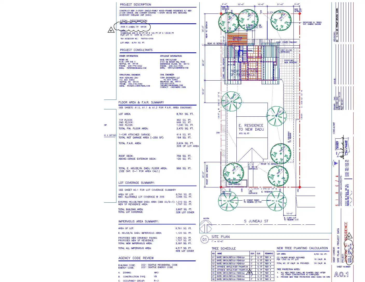 Site plan for 2508 S Juneau St
