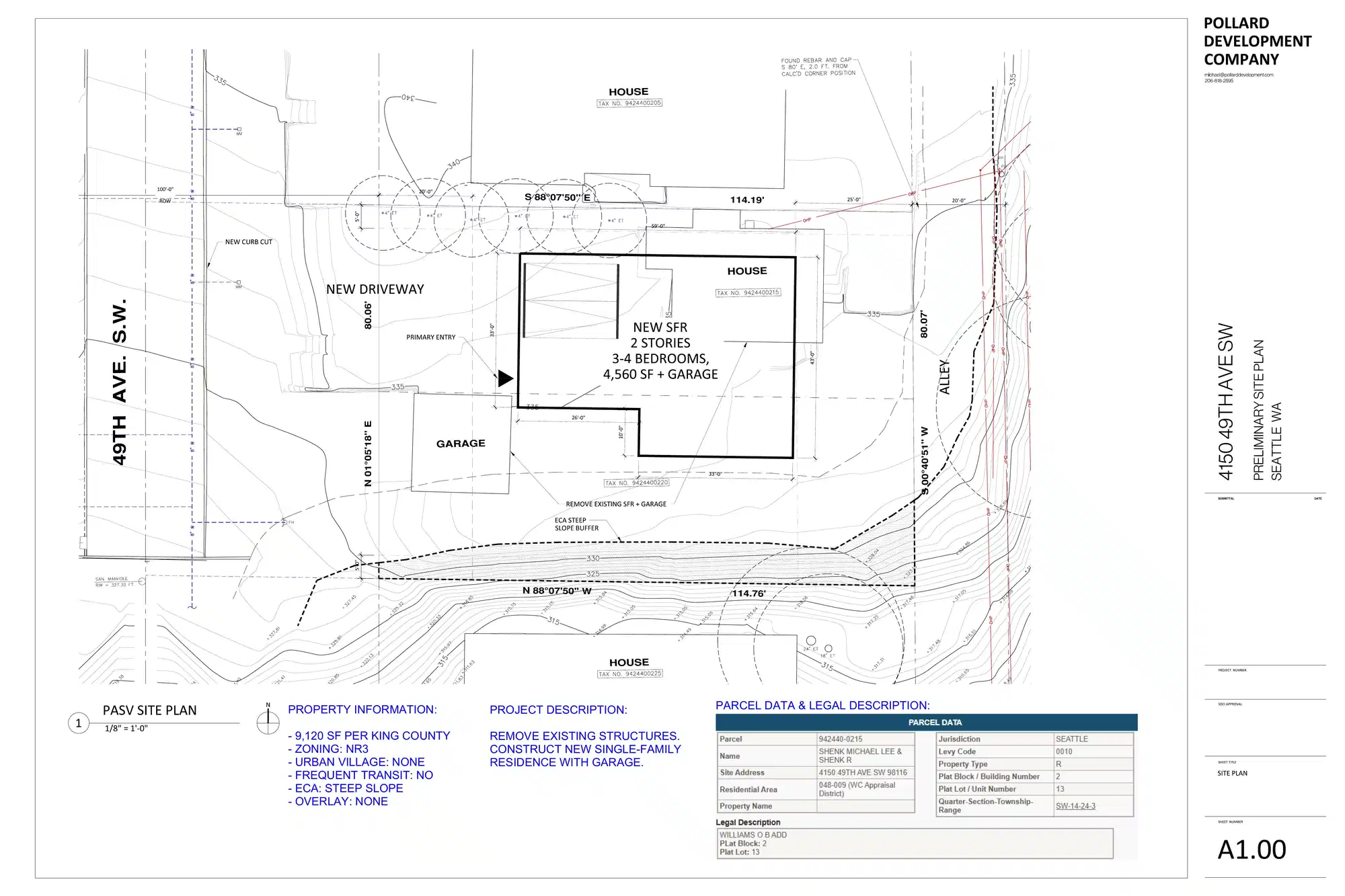 Site plan for 4150 49th Ave SW