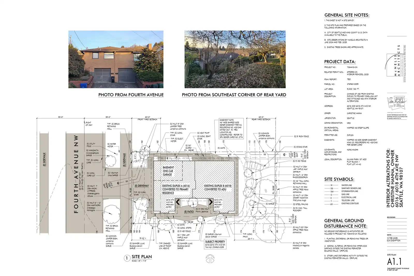 Site plan for 6016 4th Ave NW