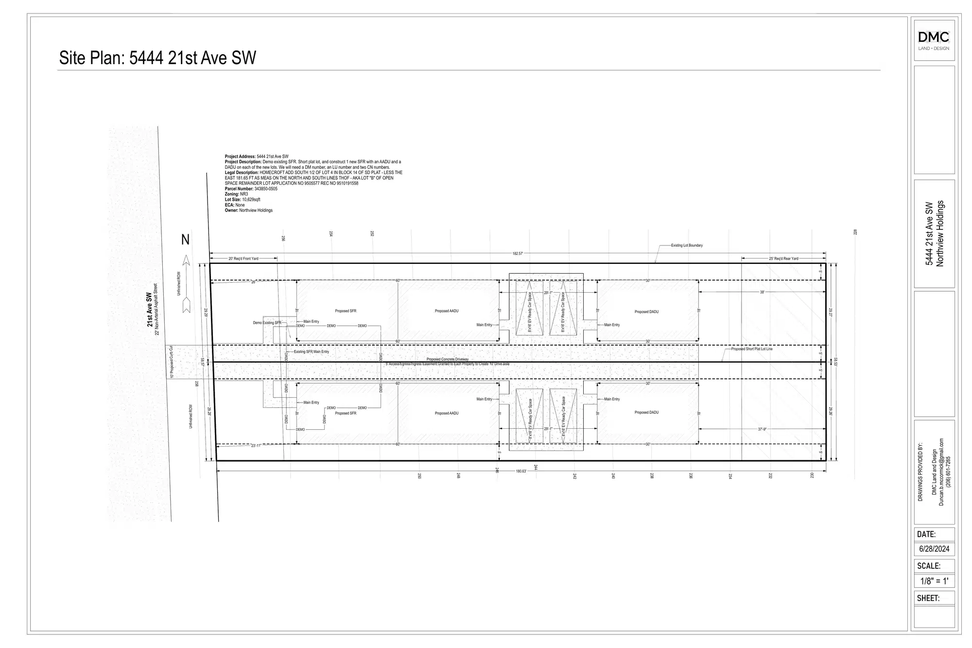 Site plan for 5444 21st Ave SW
