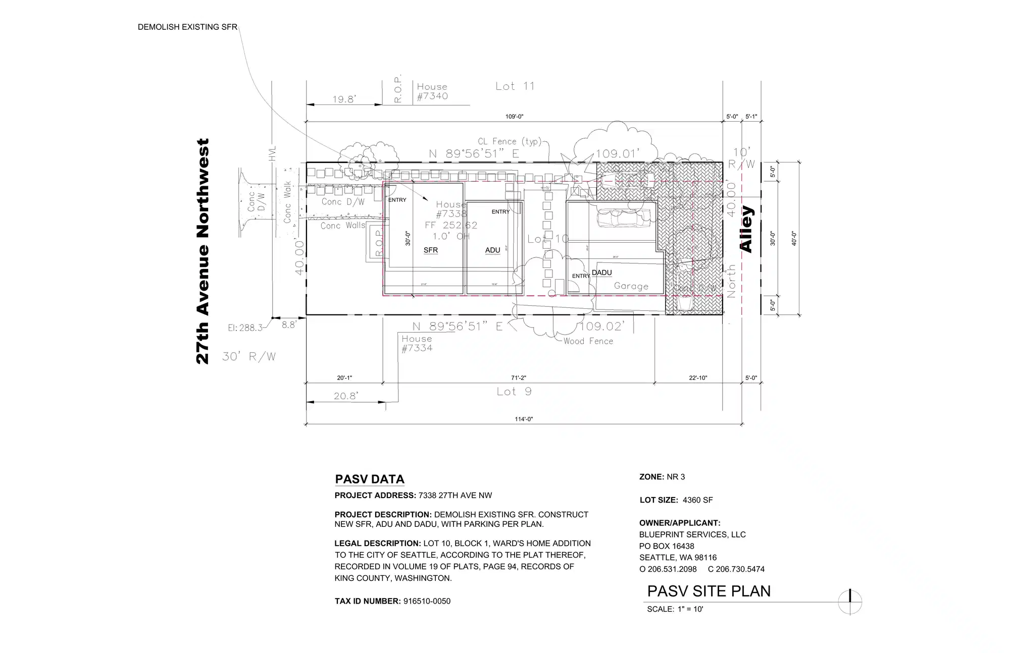 Site plan for 7336 27th Ave NW