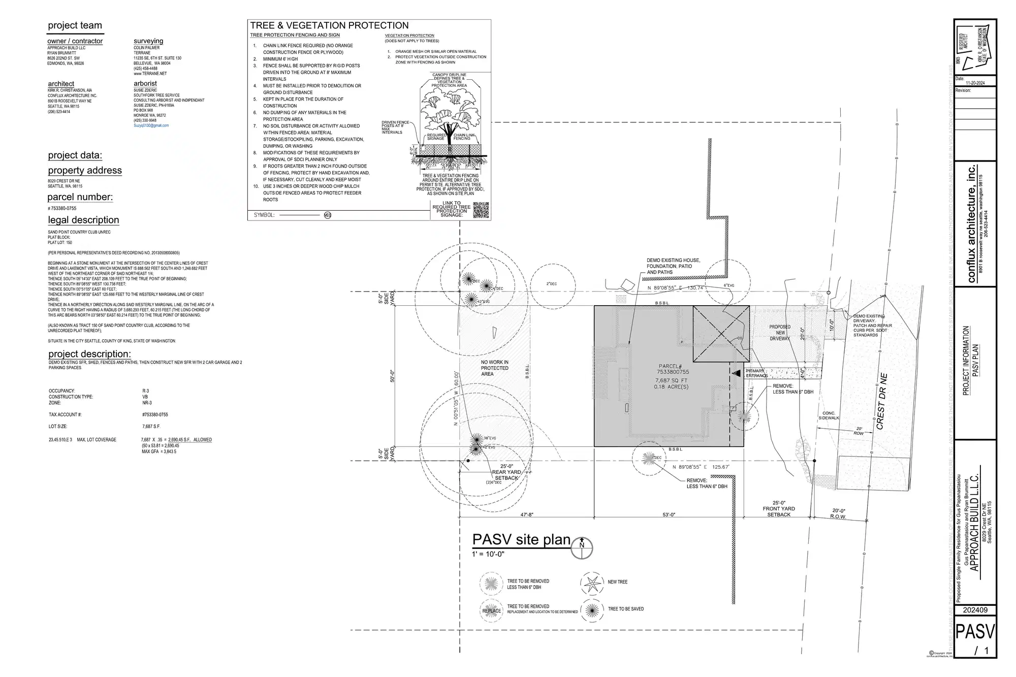 Site plan for 8029 Crest Dr NE