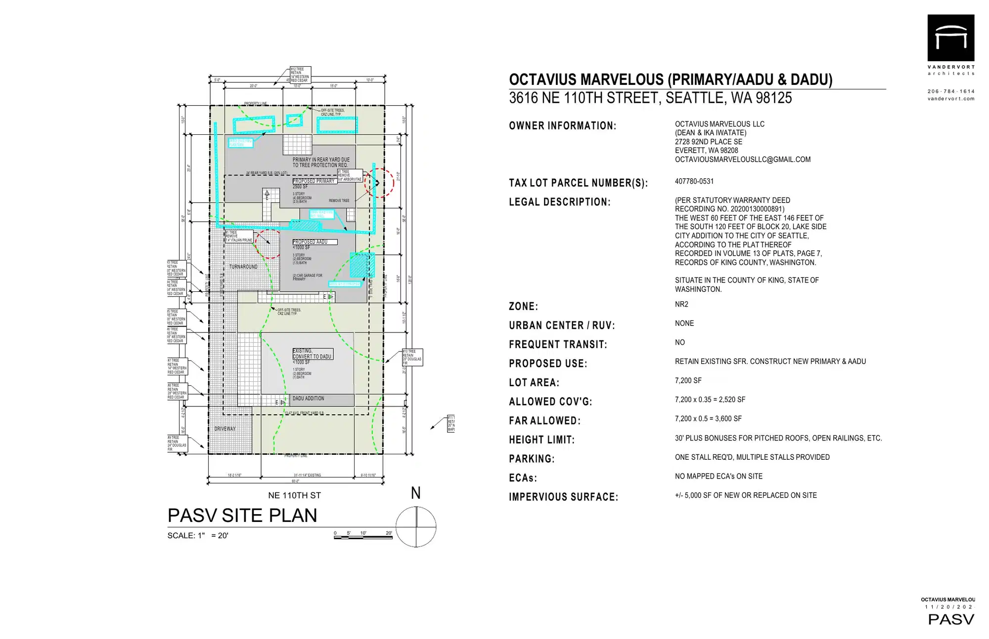 Site plan for 3612 NE 110th St
