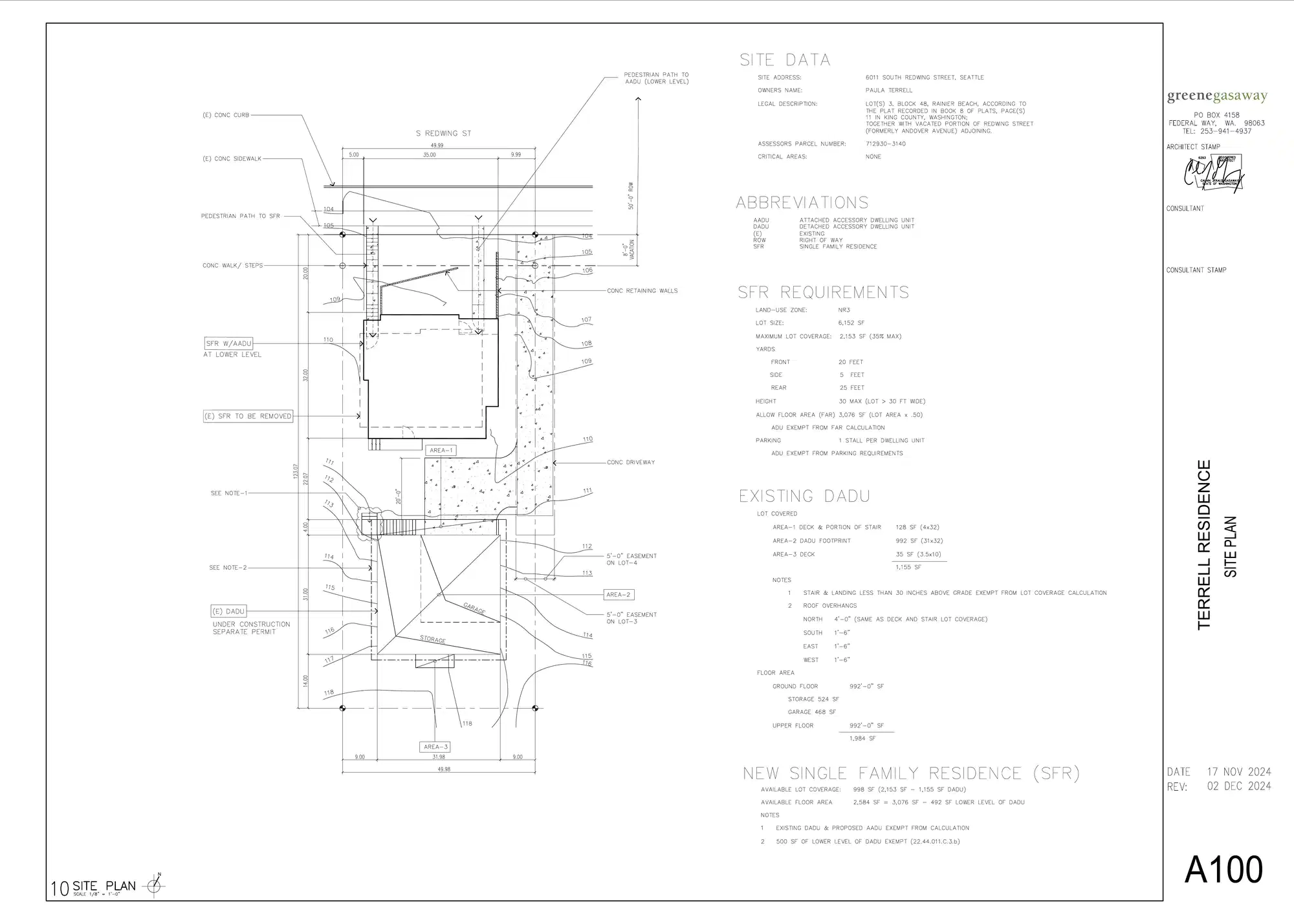Site plan for 6011 S Redwing St