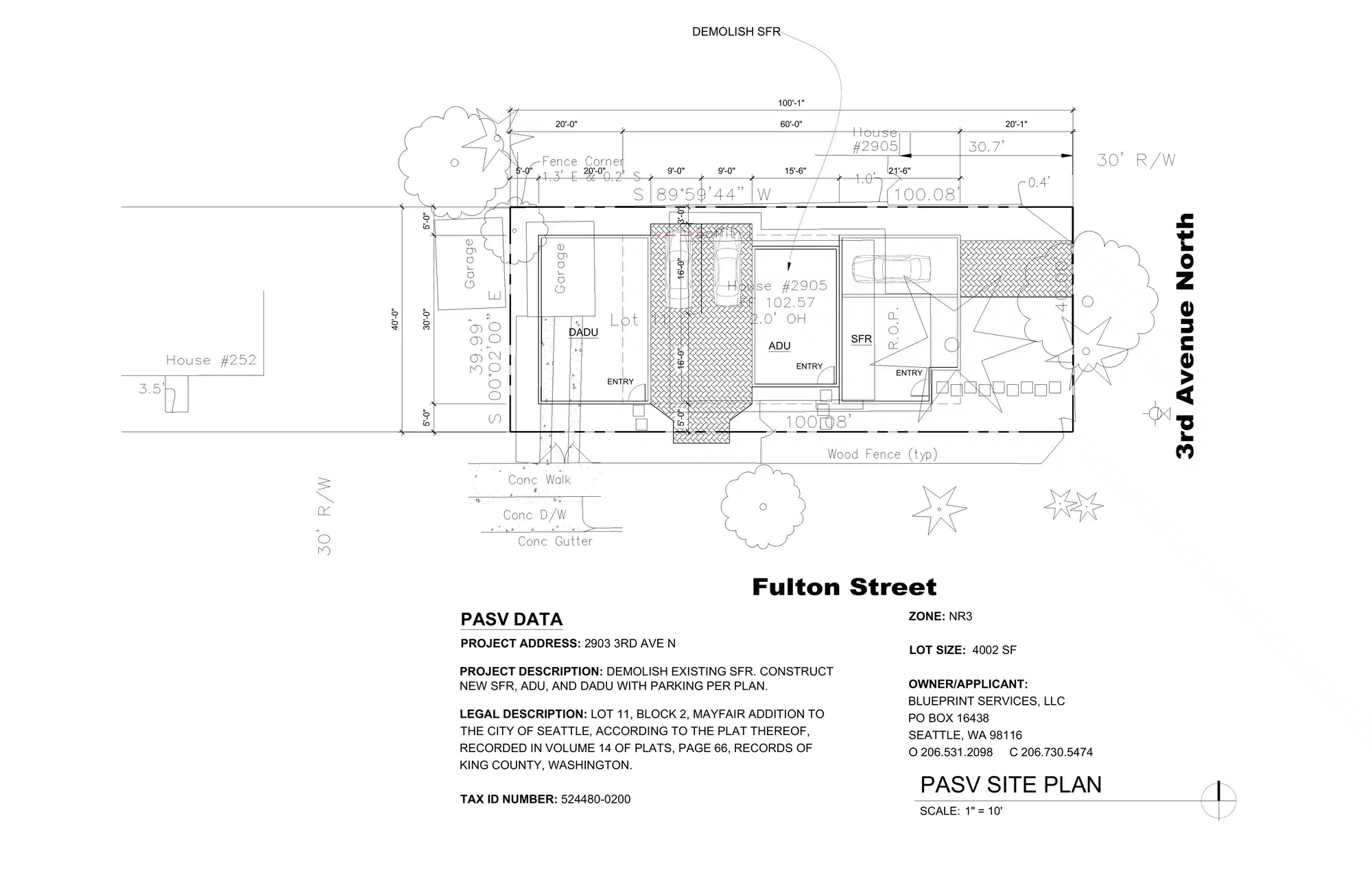 Site plan for 268 Fulton St