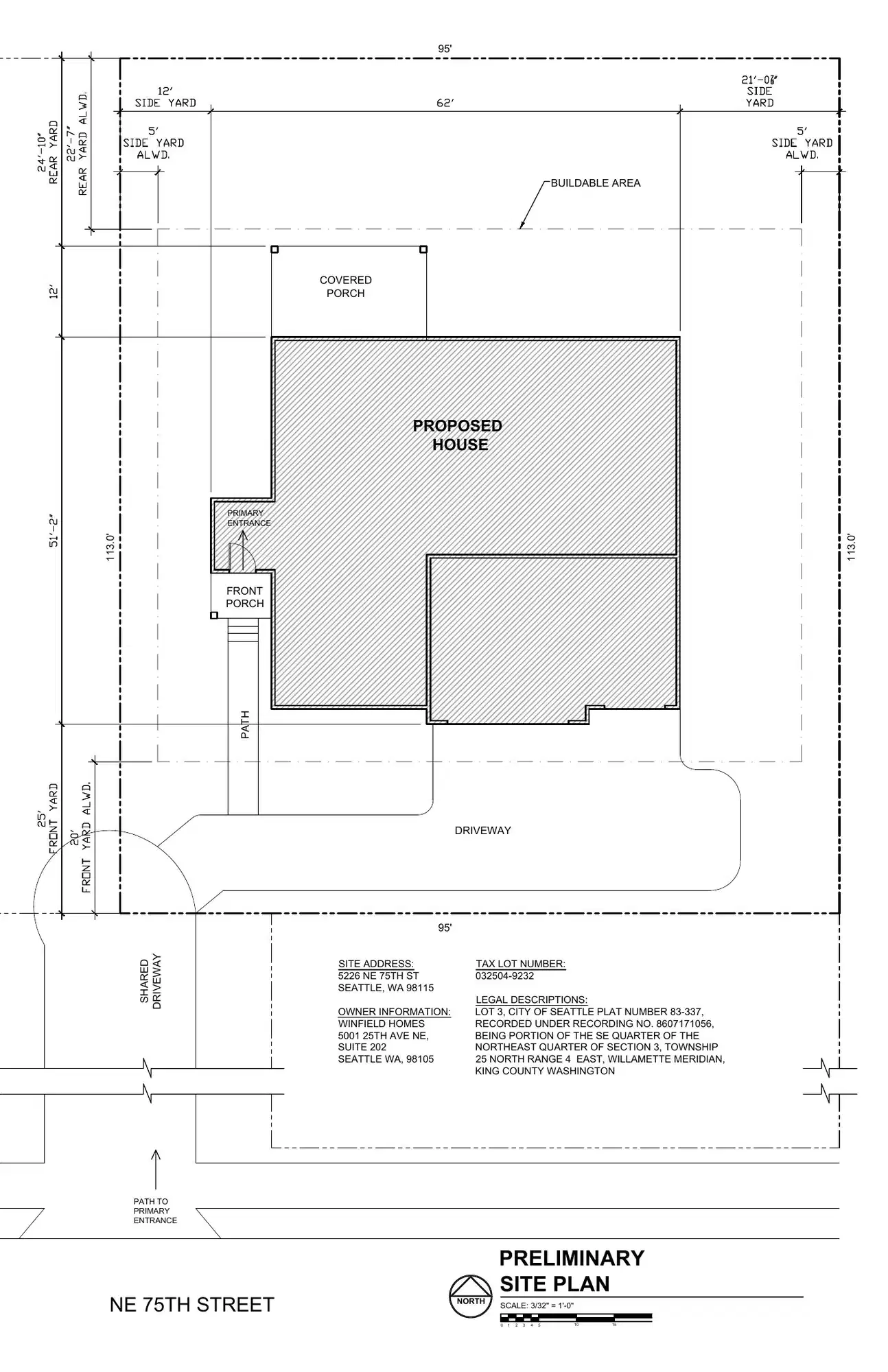 Site plan for 5226 NE 75th St